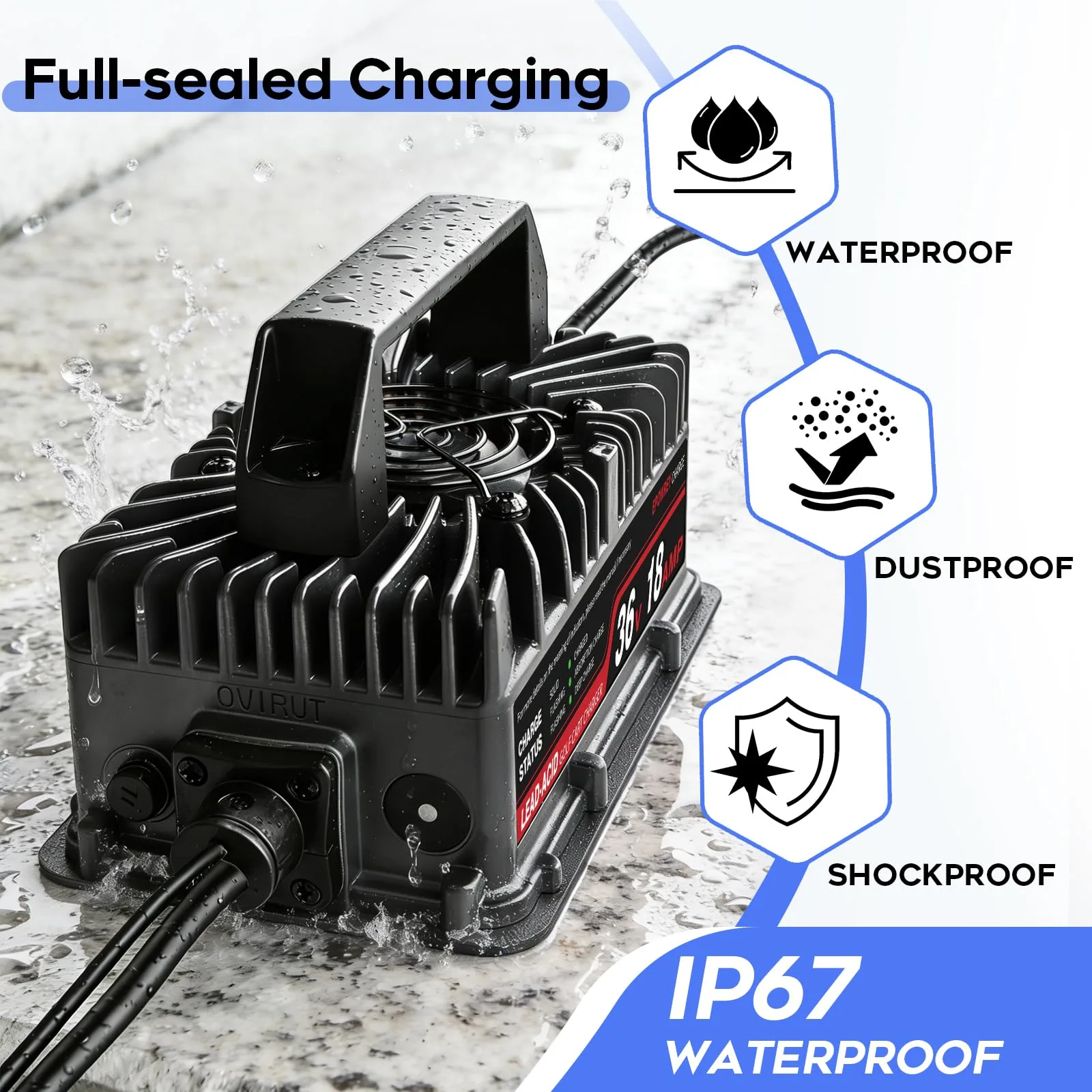 EPOWREY 36V 18A Golf Cart Battery Charger image 3