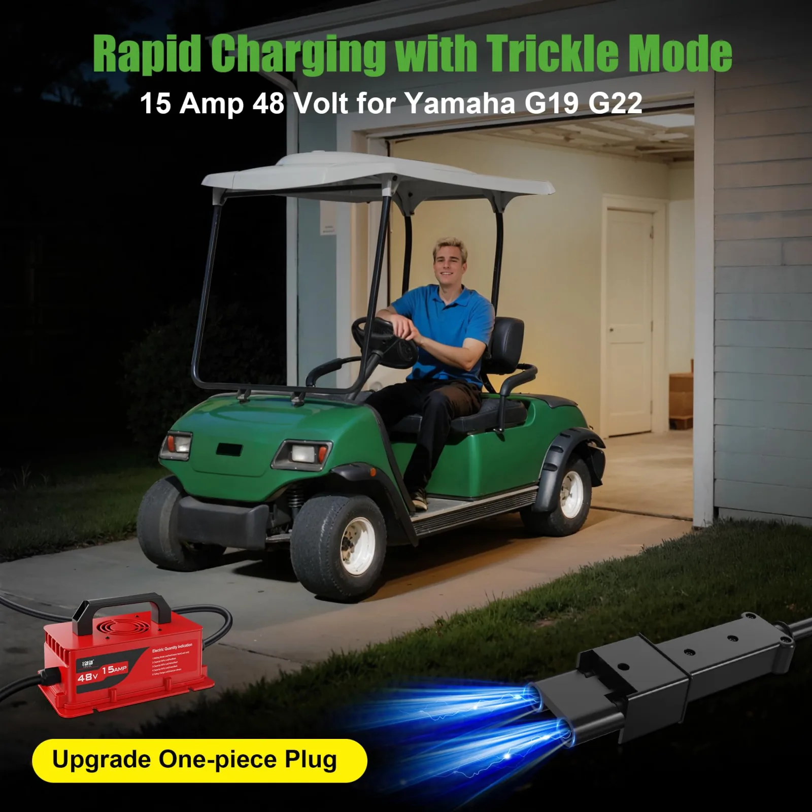 10L0L 15A 48V Charger for Yamaha G19 and G22 image 2
