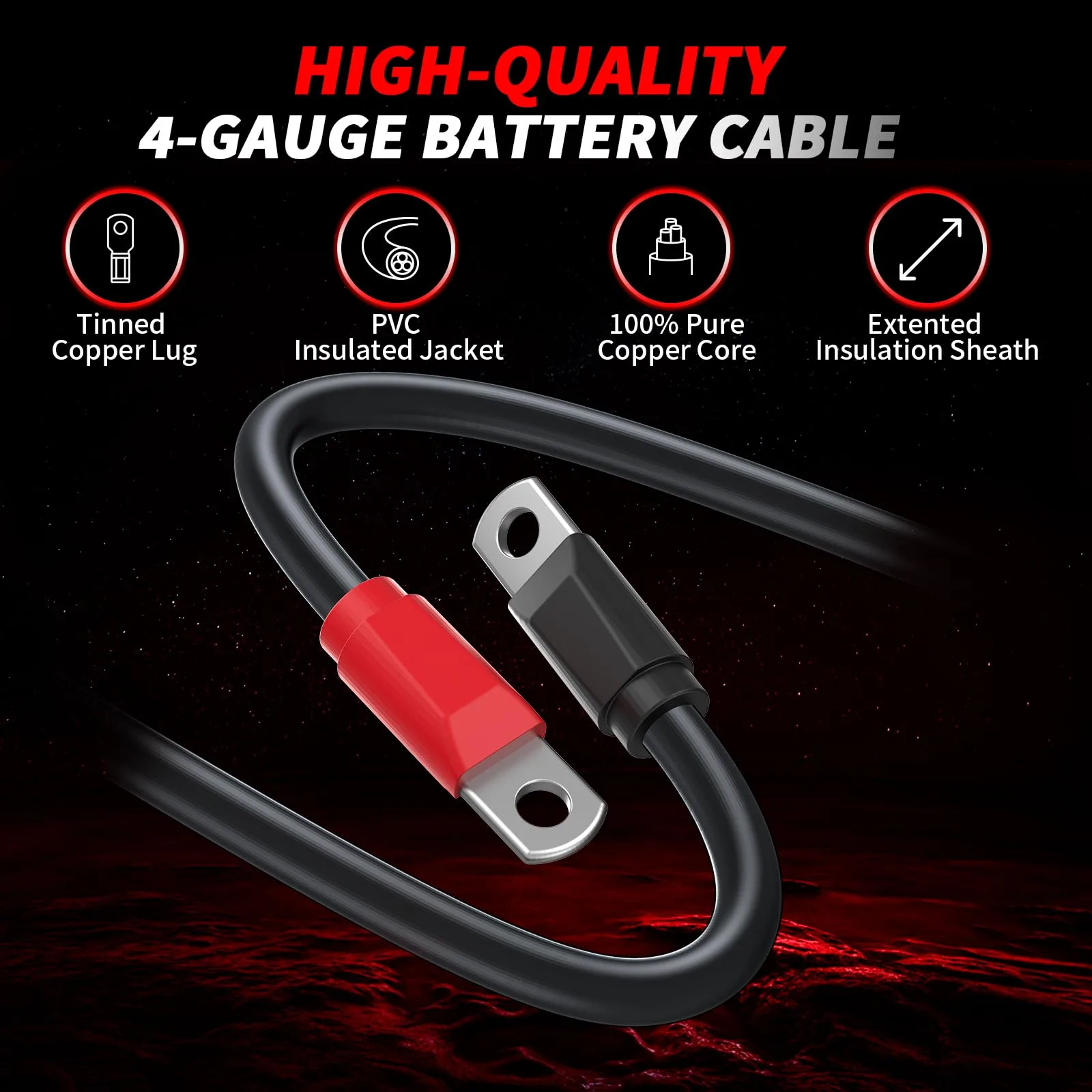 CASISPRO 4 AWG Battery Cables for Club Car DS & Precedent image 2