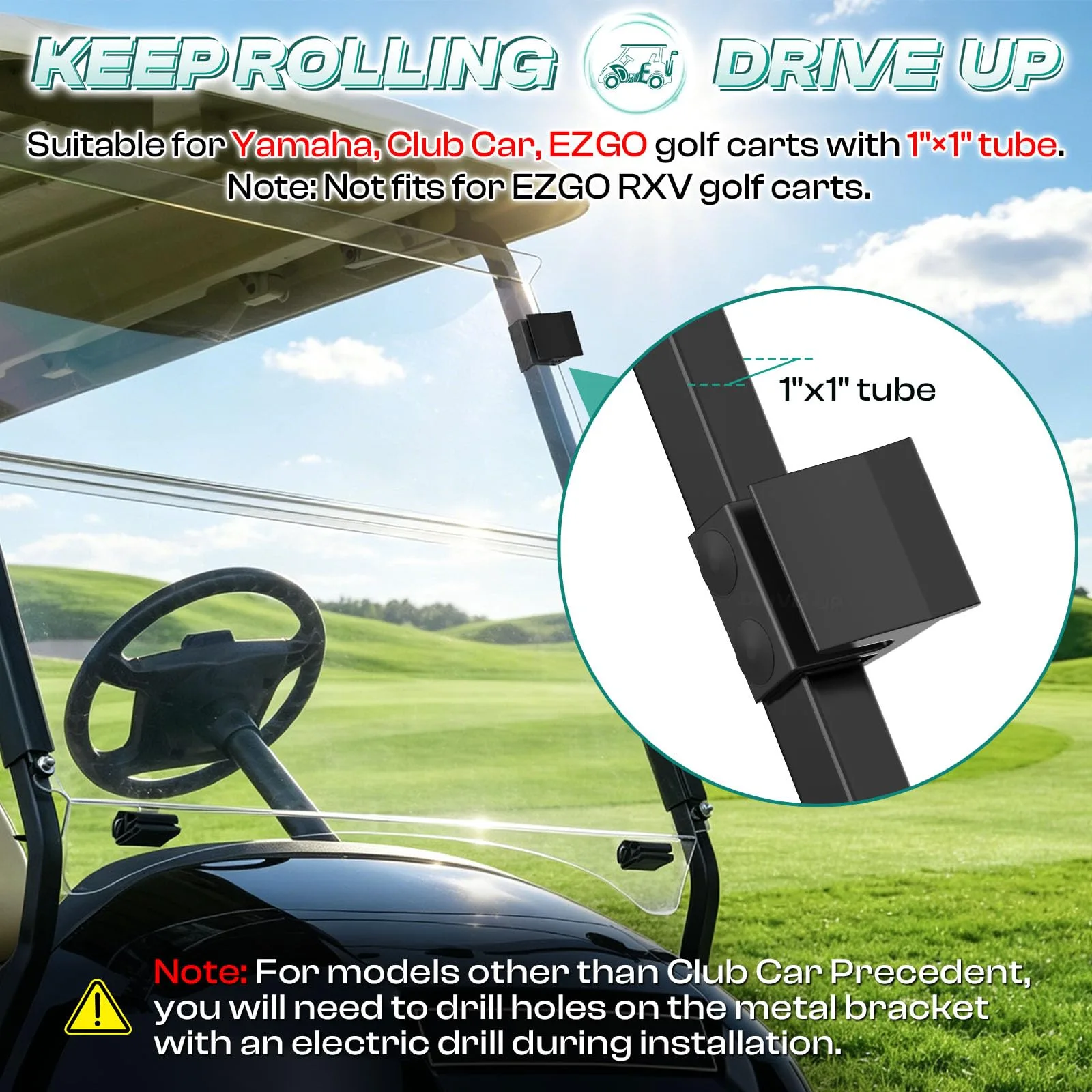 DRIVE UP Windshield Clips for Club Car Precedent and Golf Carts image 2