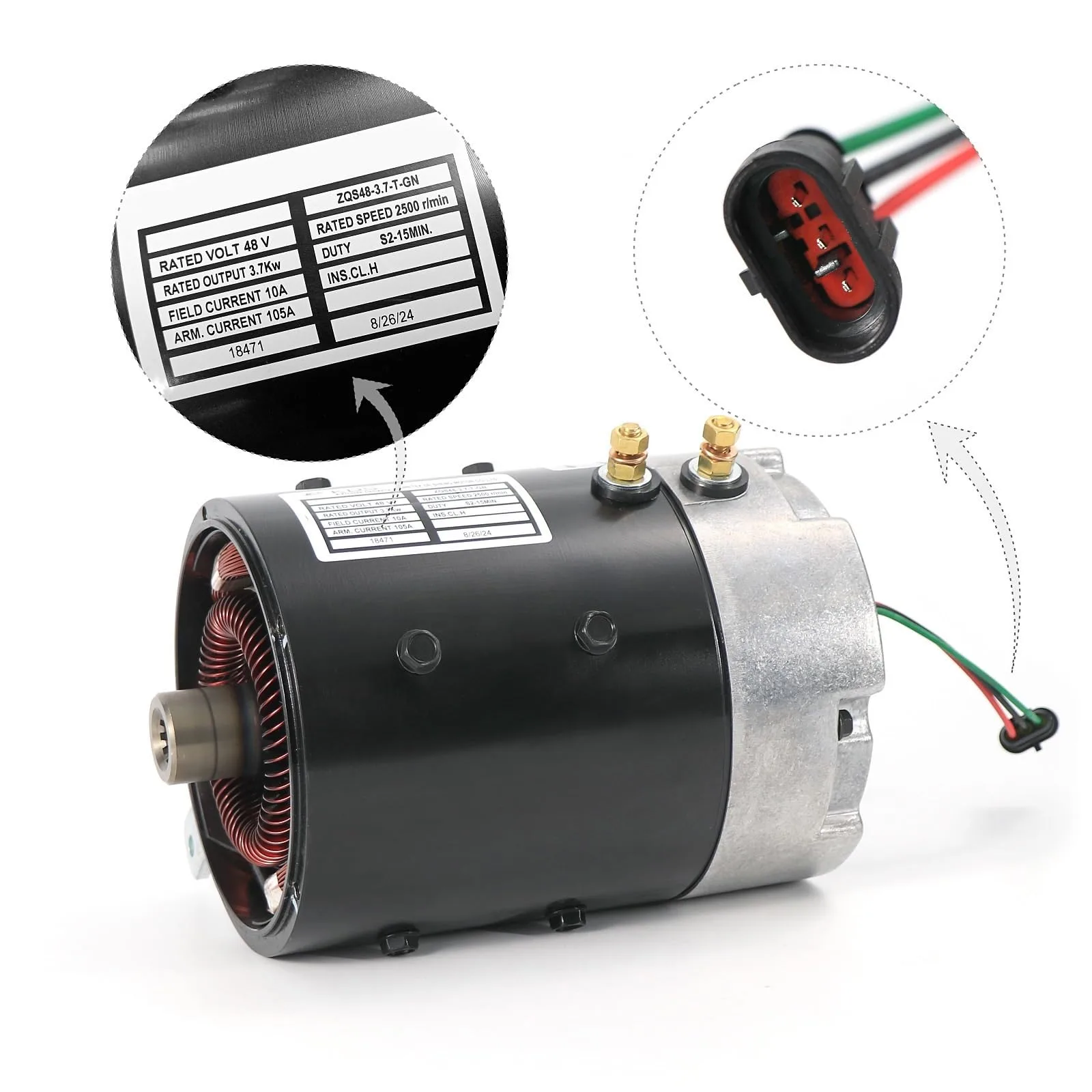 CHMIFTNX 3.7 kW 48V Golf Cart Motor Set image 2