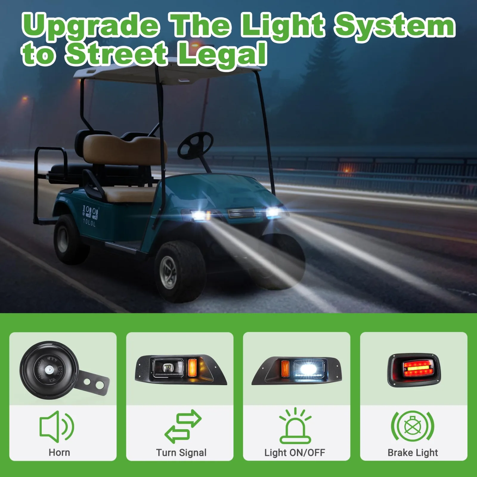 10L0L Golf Cart Turn Signal Kit with 9-Pin Harness image 3