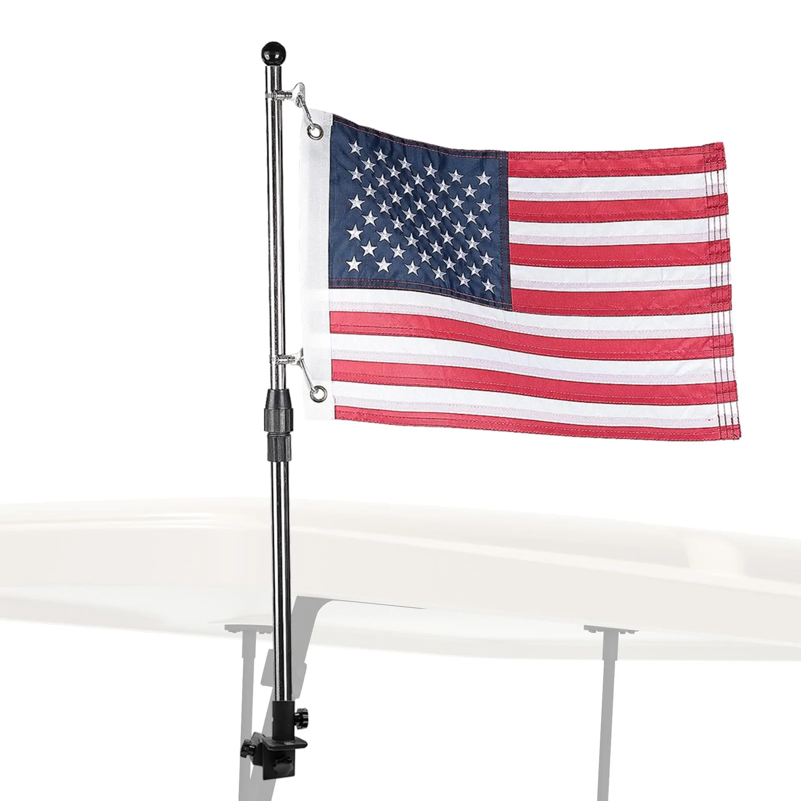 KEMIMOTO 30-Inch Golf Cart Flag Pole Kit with USA Flag