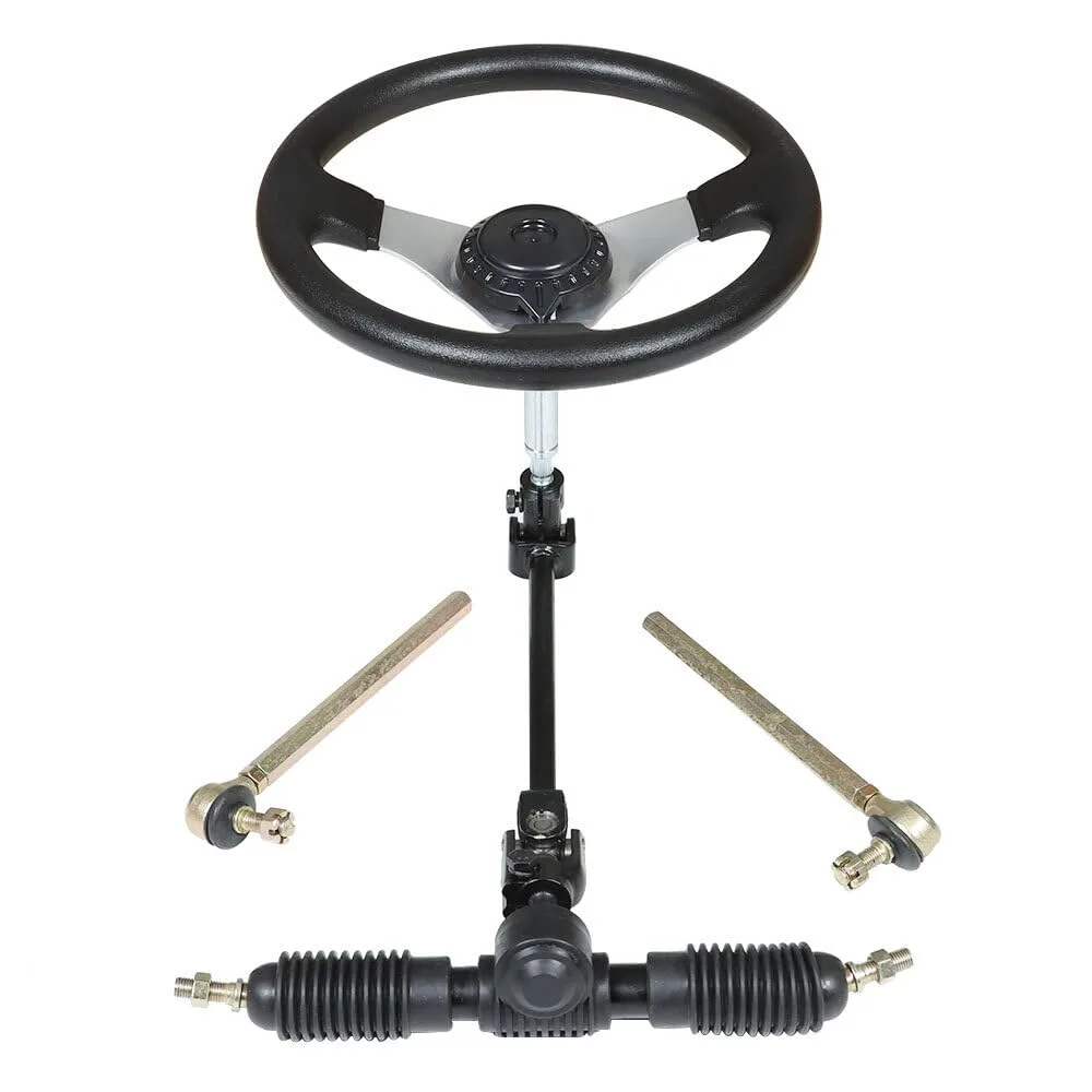 Generic Steering Wheel Kit with Rack and Pinion for 110cc Go-Kart