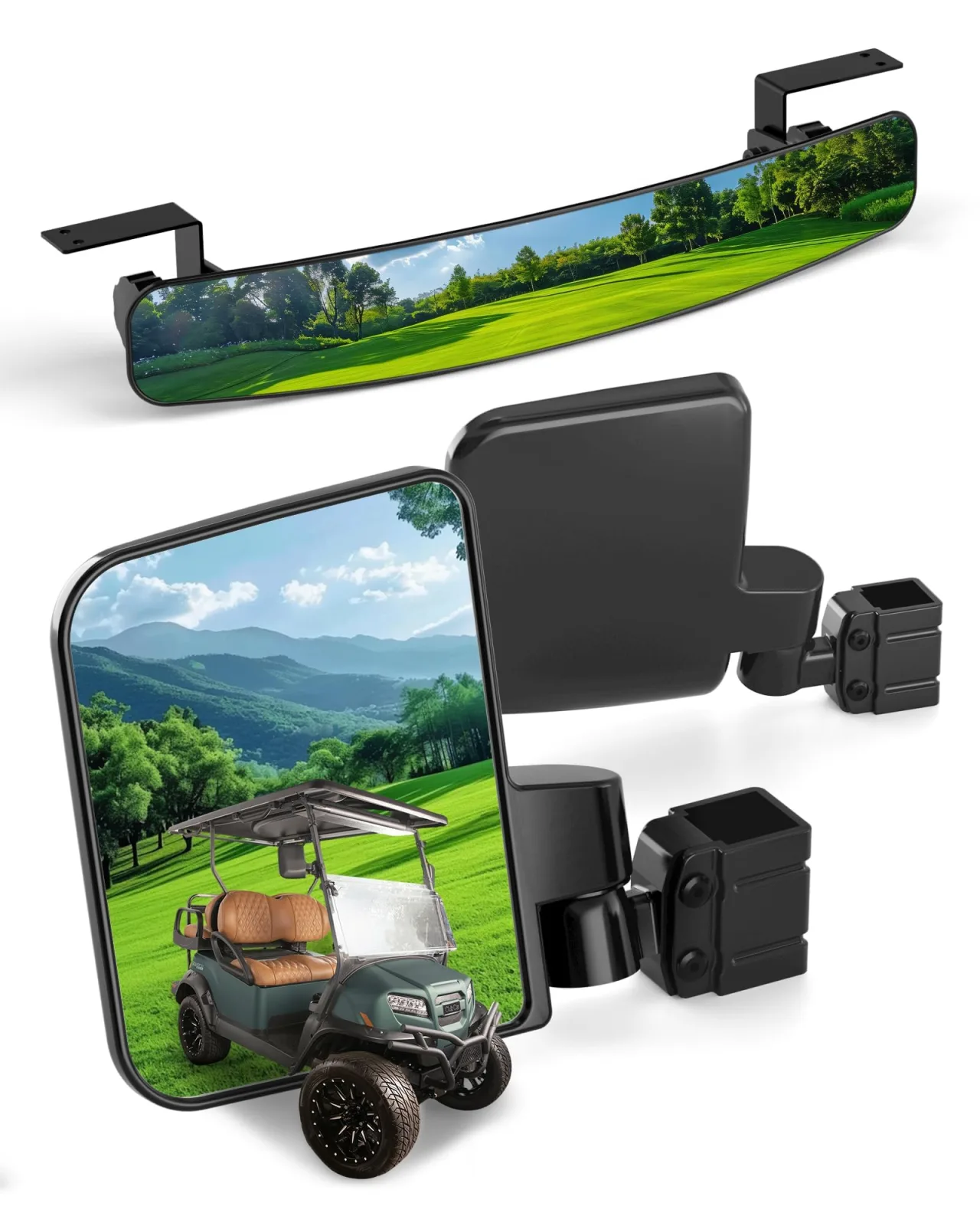 HOWBOW Golf Cart Mirrors Kit 106-006-01-032545