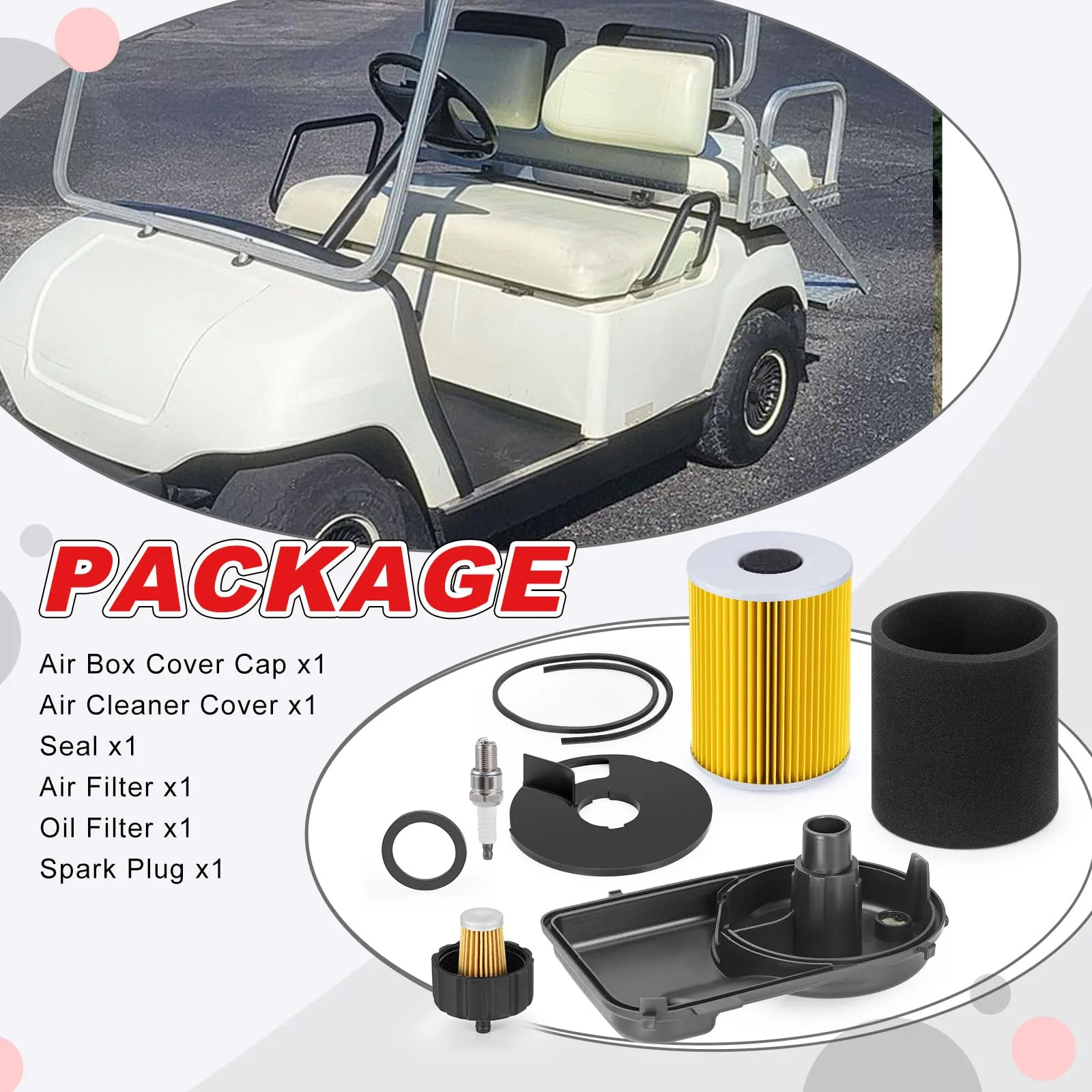 MOTO1988 Yamaha Golf Cart Air and Oil Filter Kit image 3
