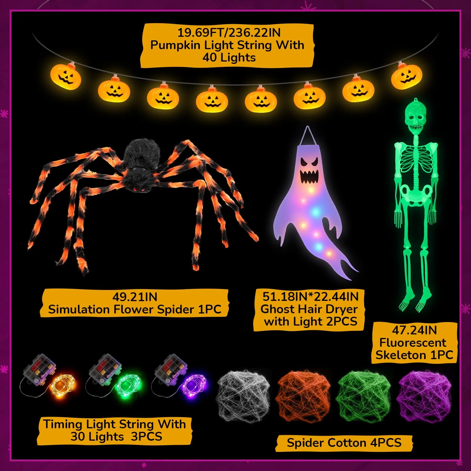 Crowye Halloween Glow-in-the-Dark Golf Cart Decoration Kit YCL-Crowye-2735 image 2