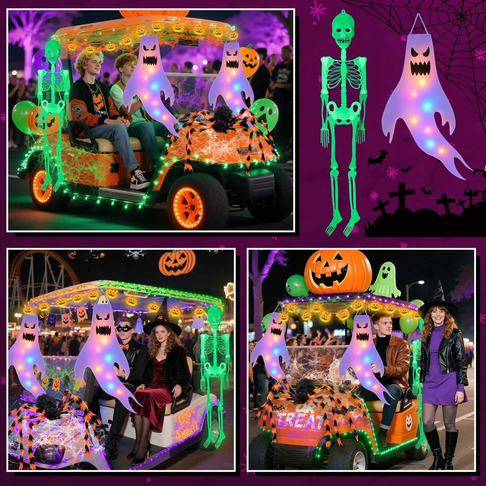 Crowye Halloween Glow-in-the-Dark Golf Cart Decoration Kit YCL-Crowye-2735 image 3