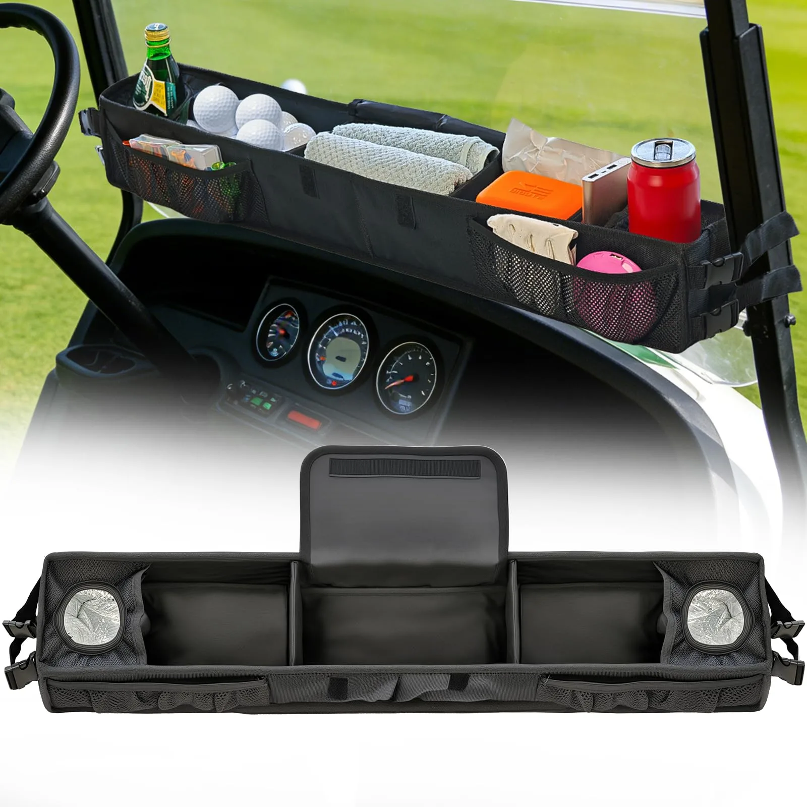 SUPGCPER Golf Cart Front Storage Basket Organizer