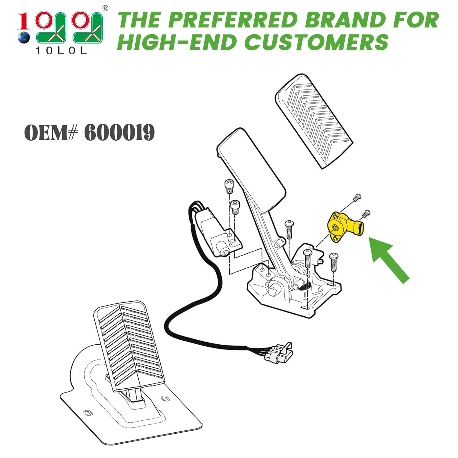 10L0L Accelerator Brake Pedal Sensor for E-Z-GO RXV image 2