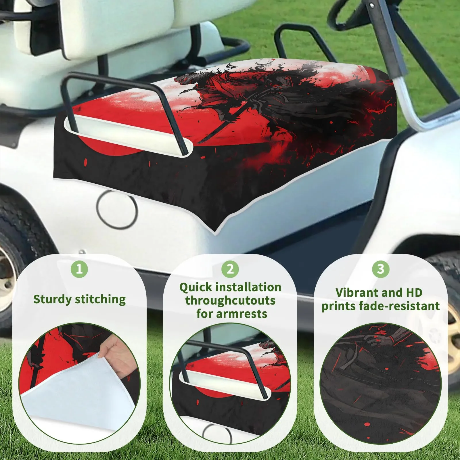 Tiveruda Golf Cart Seat Cover for Double Seats image 3