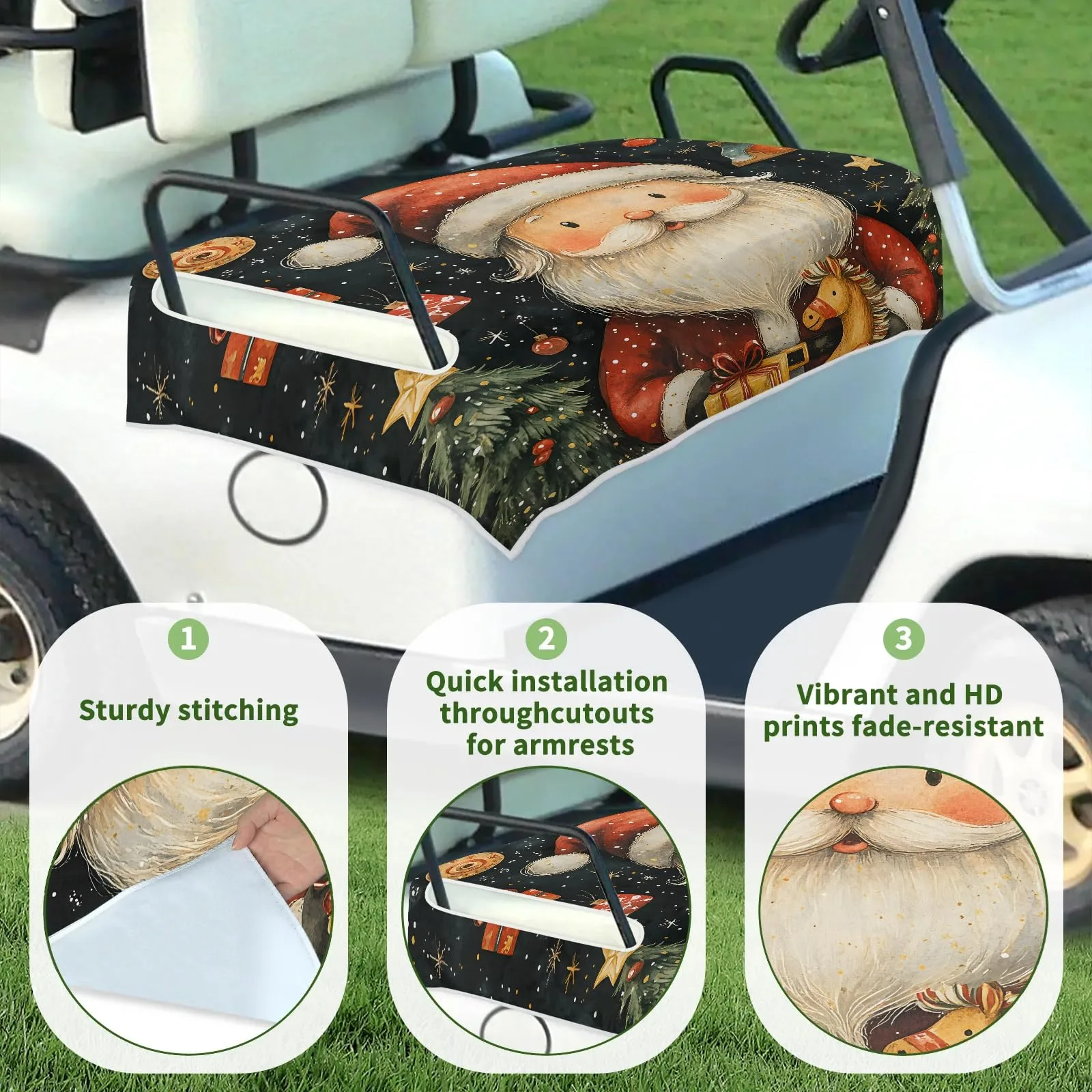 Tiveruda Golf Cart Seat Cover for Double Seats, 51 x 31 in image 3
