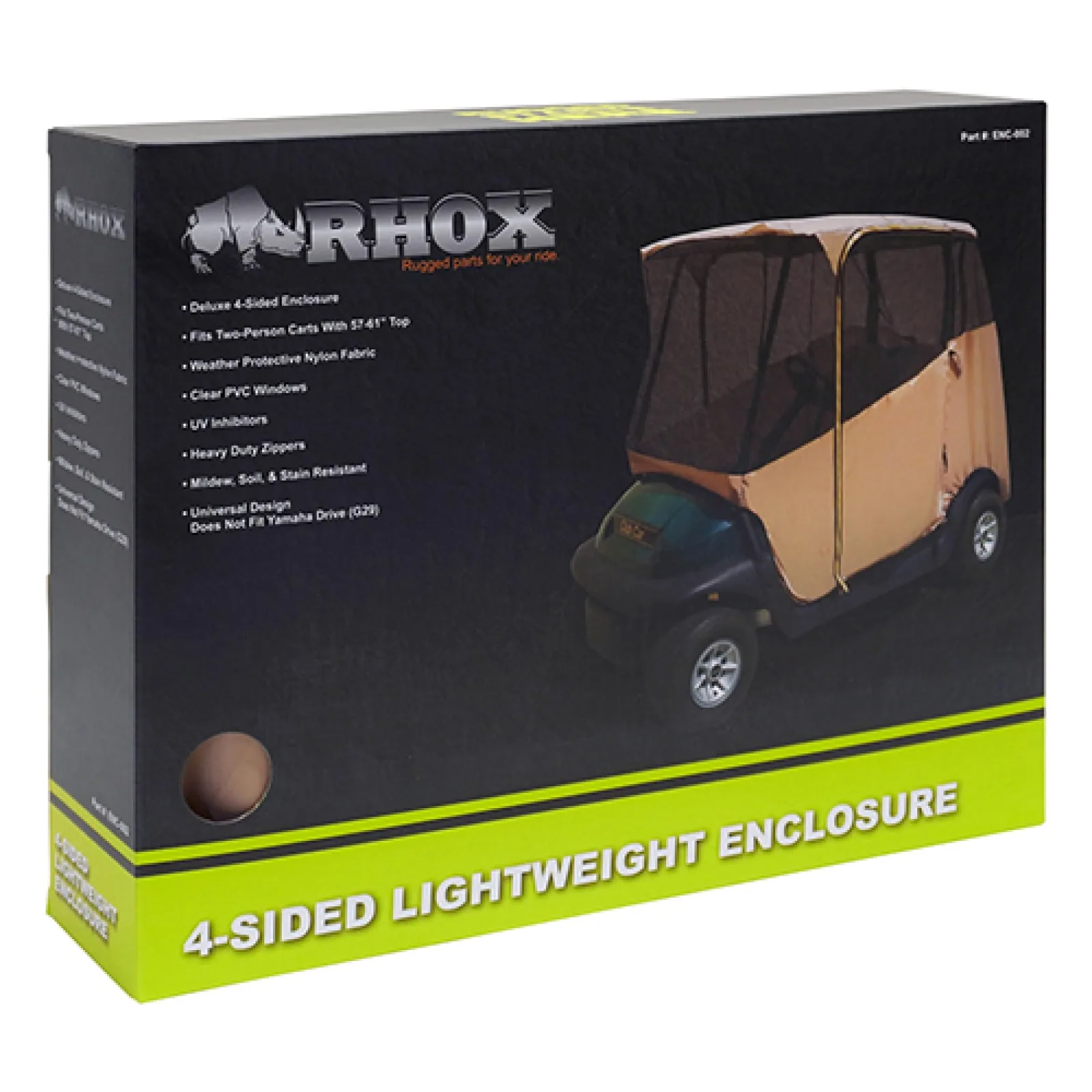 RHOX ENC-002 4-Sided Golf Cart Enclosure, Sand image 2