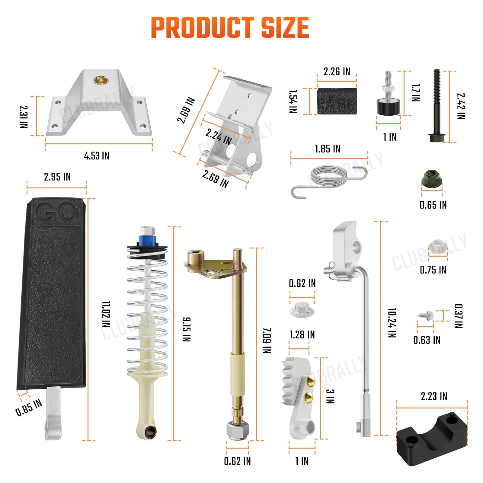 CLUBRALLY Club Car DS Pedal Repair Kit CB-197 image 4