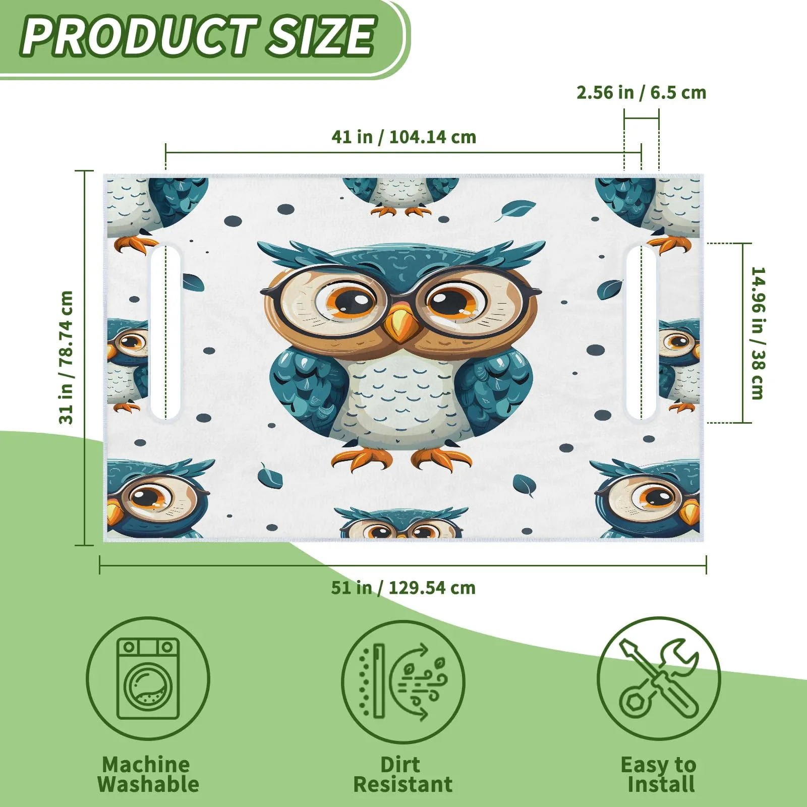 Tiveruda Bird Owl Golf Cart Seat Cover, 51 x 31 Inches image 2