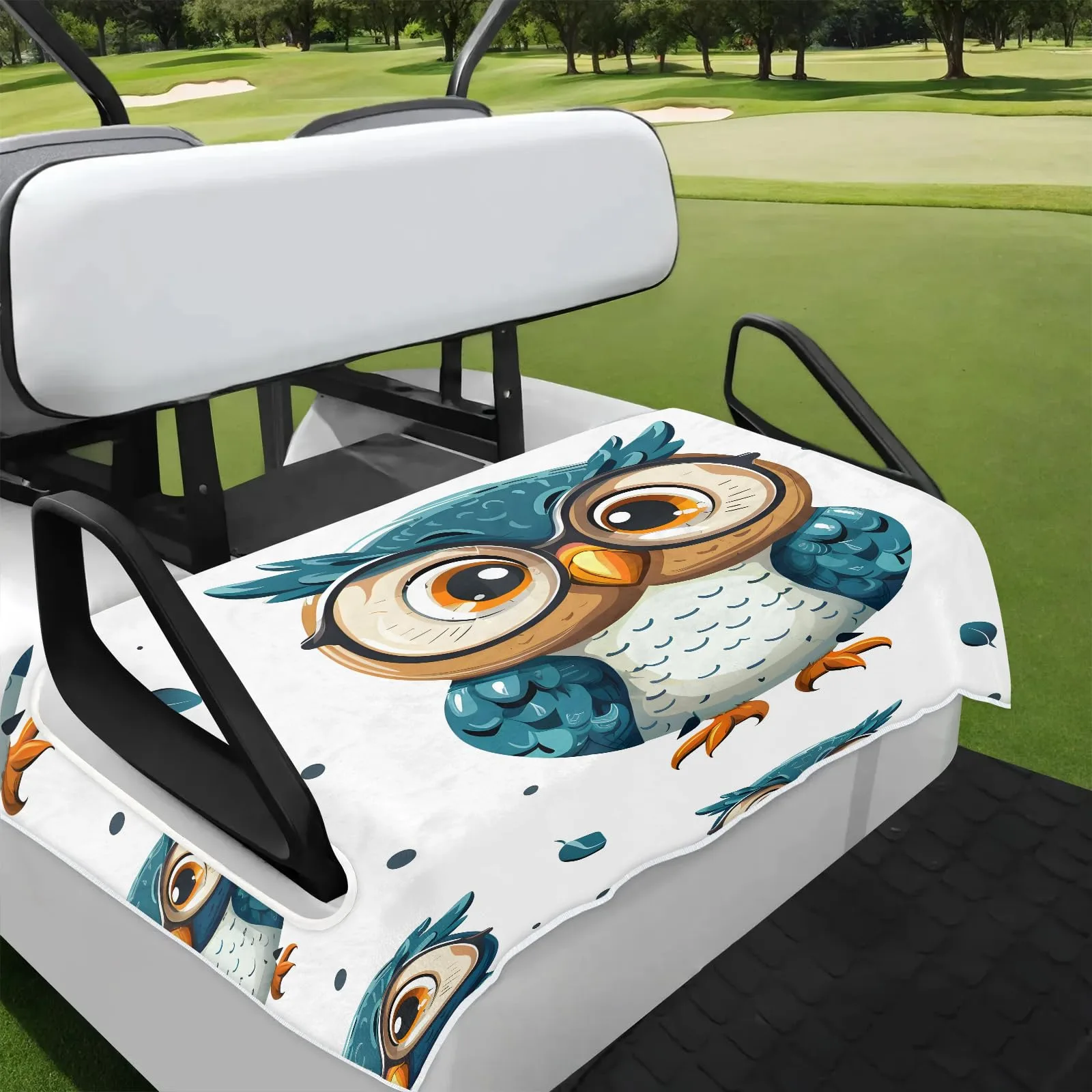 Tiveruda Bird Owl Golf Cart Seat Cover, 51 x 31 Inches
