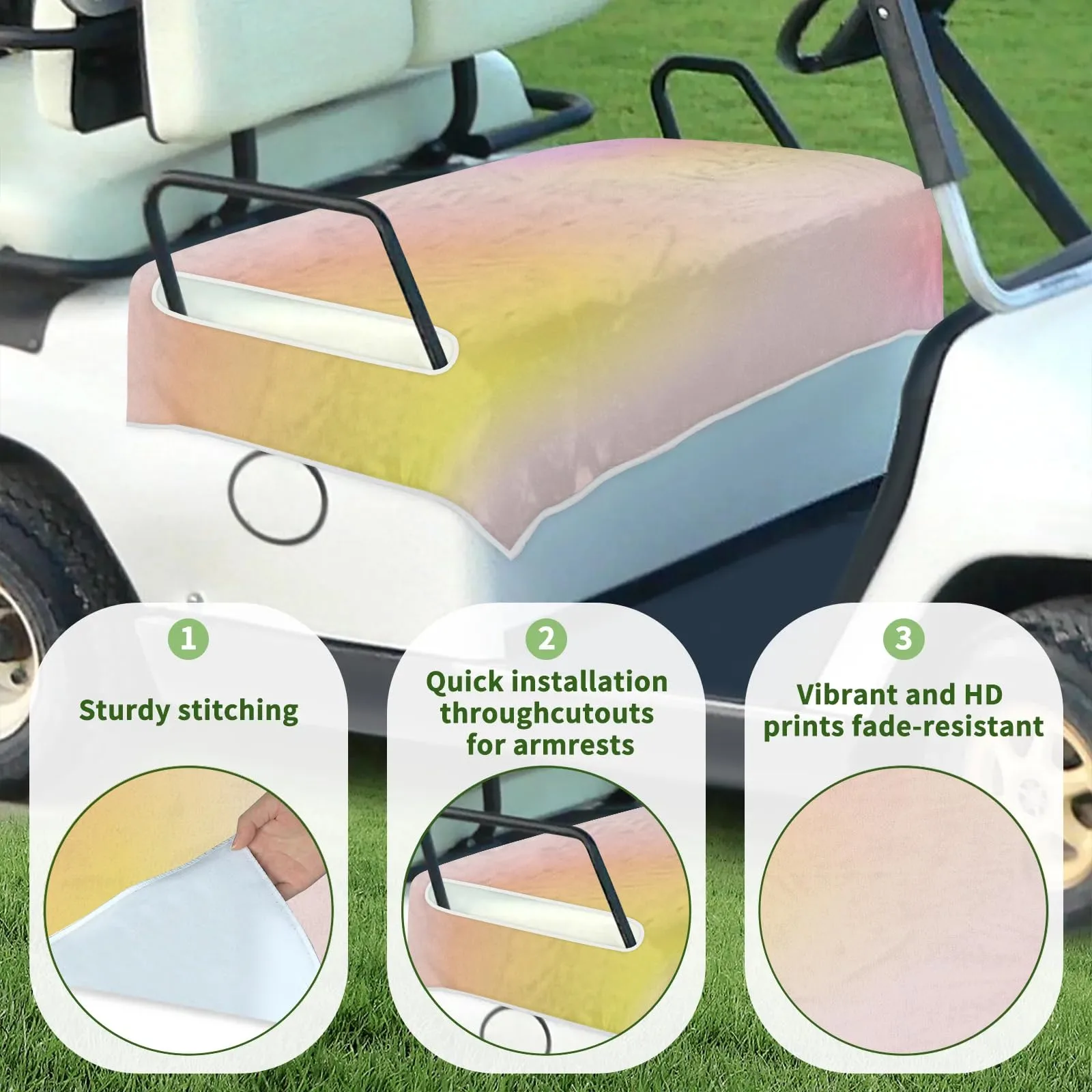 Tiveruda Golf Cart Seat Cover for Double Seats image 3
