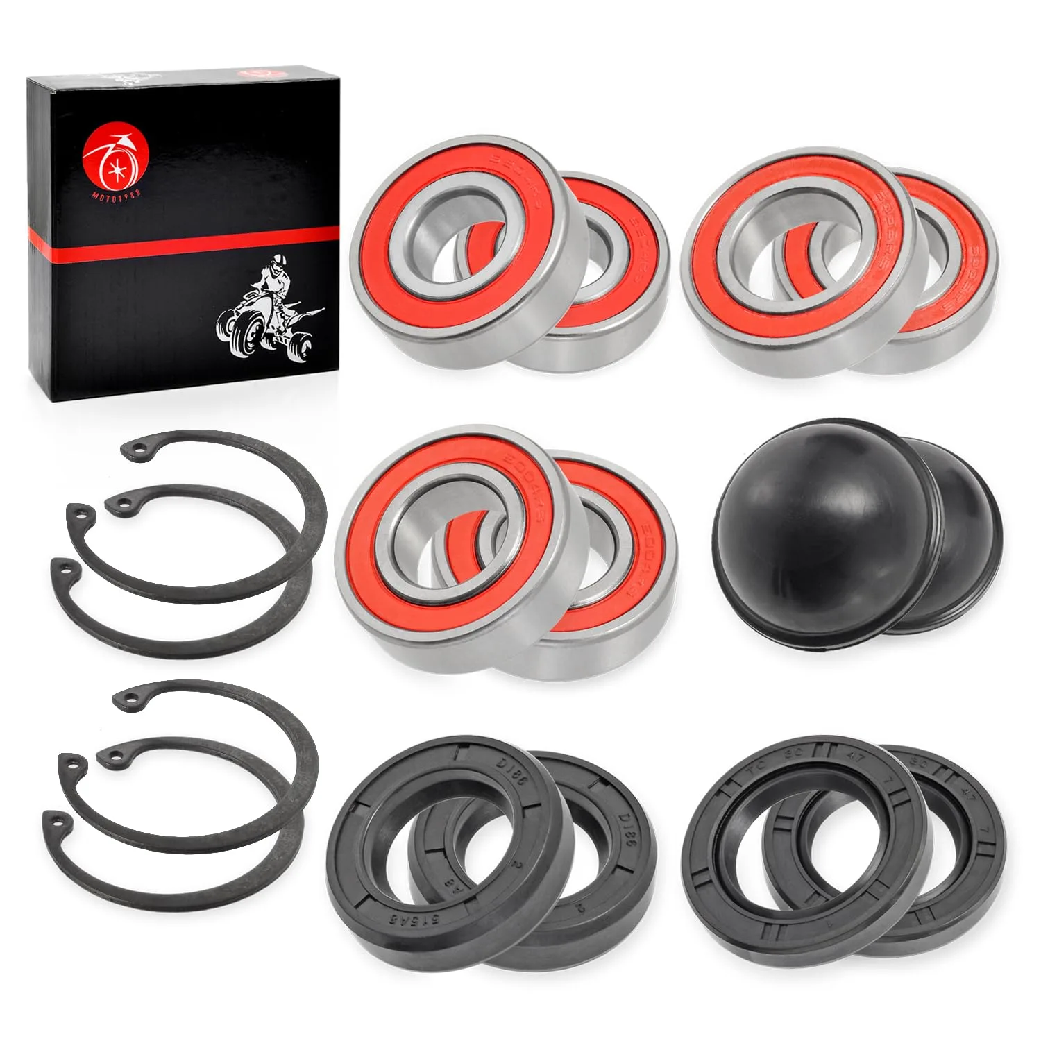 MOTO1988 Yamaha Golf Cart Wheel Bearing Seal Kit 93102-30083 image 2