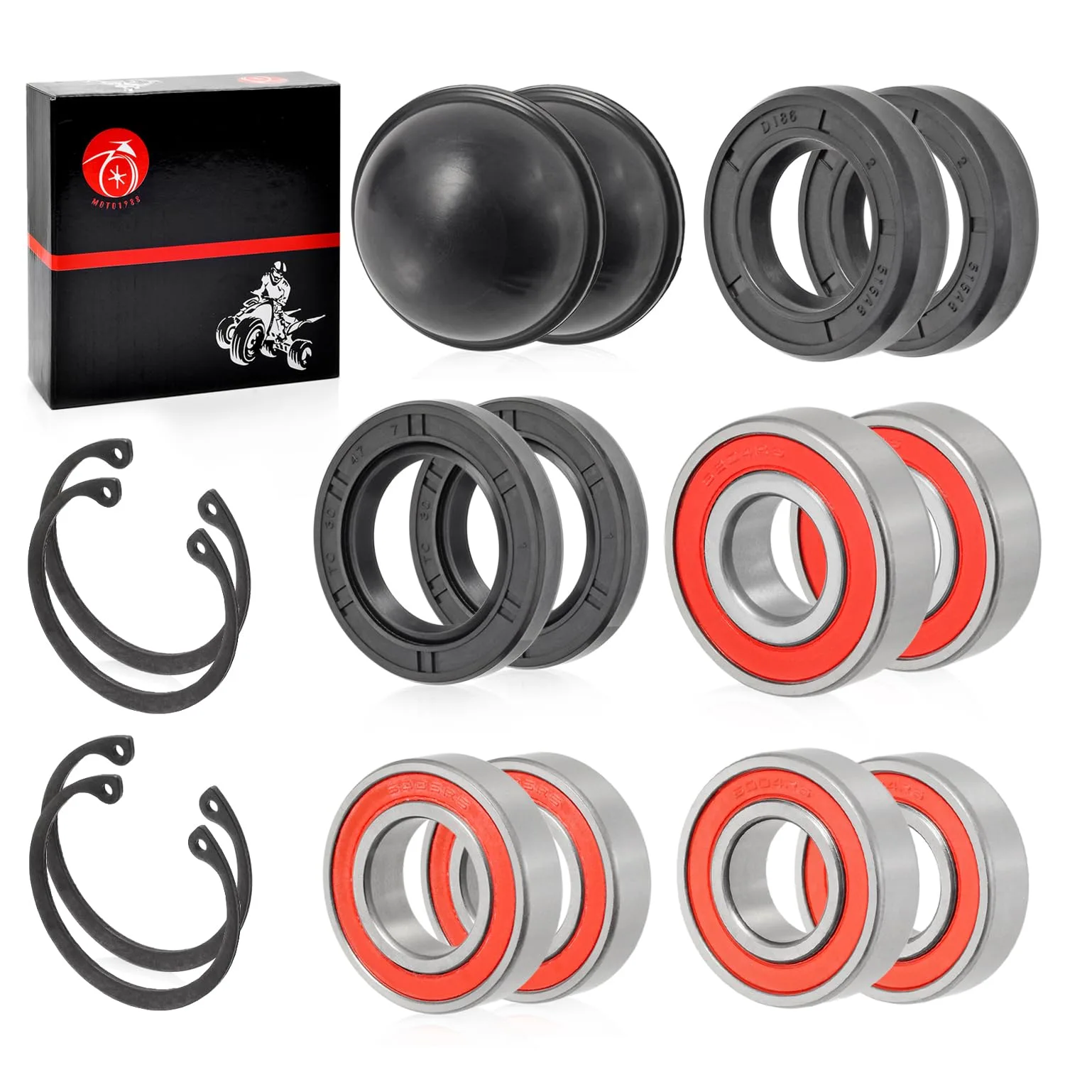 MOTO1988 Yamaha Golf Cart Wheel Bearing Seal Kit 93102-30083 image 4