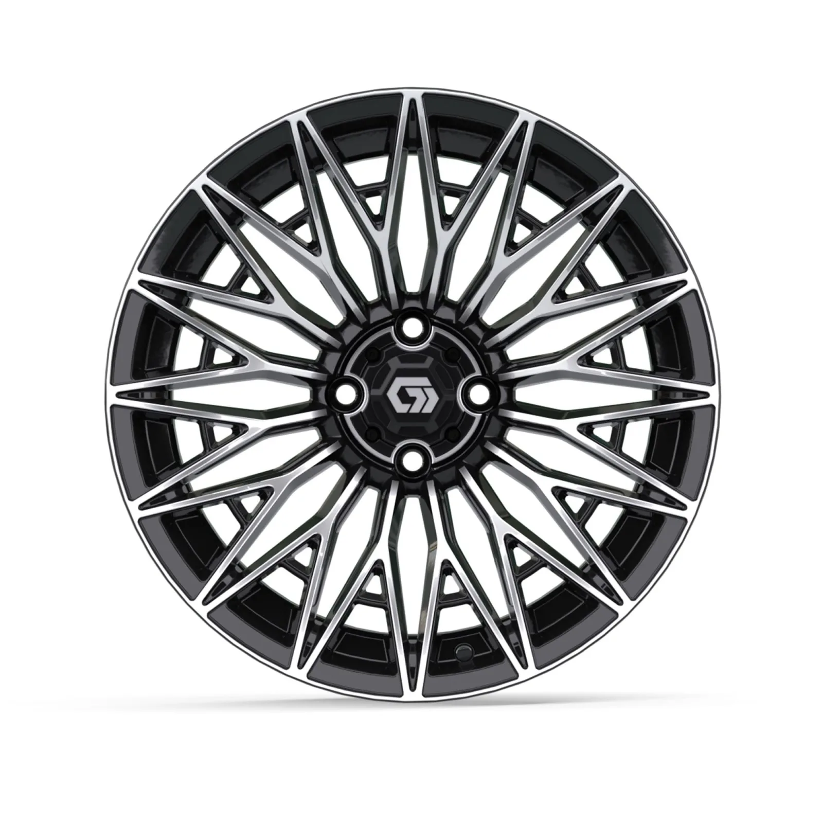 GTW Blur 16x7 Golf Cart Wheels, Machined/Black Set of 4 image 4