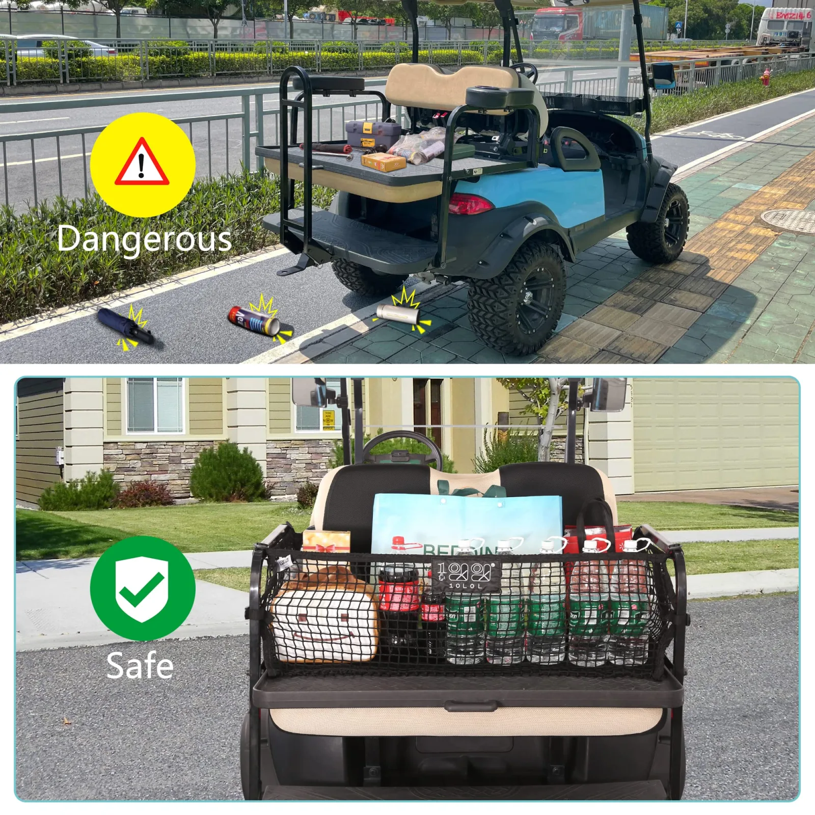 10L0L Golf Cart Cargo Net for Yamaha, Club Car and E-Z-GO image 4
