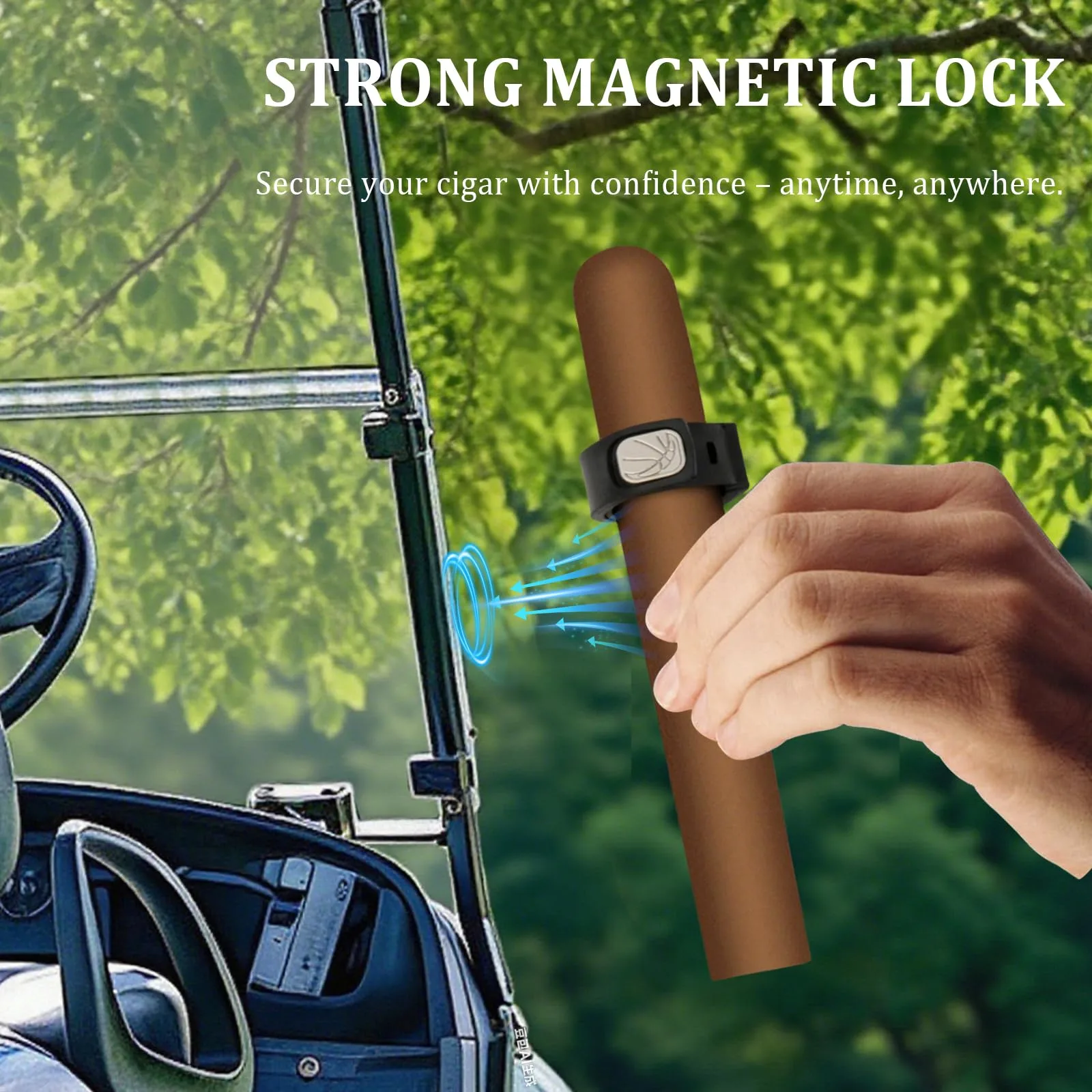 ZYNVORA Magnetic Silicone Golf Cart Holder — Adjustable 38–60 Ring Gauge image 3