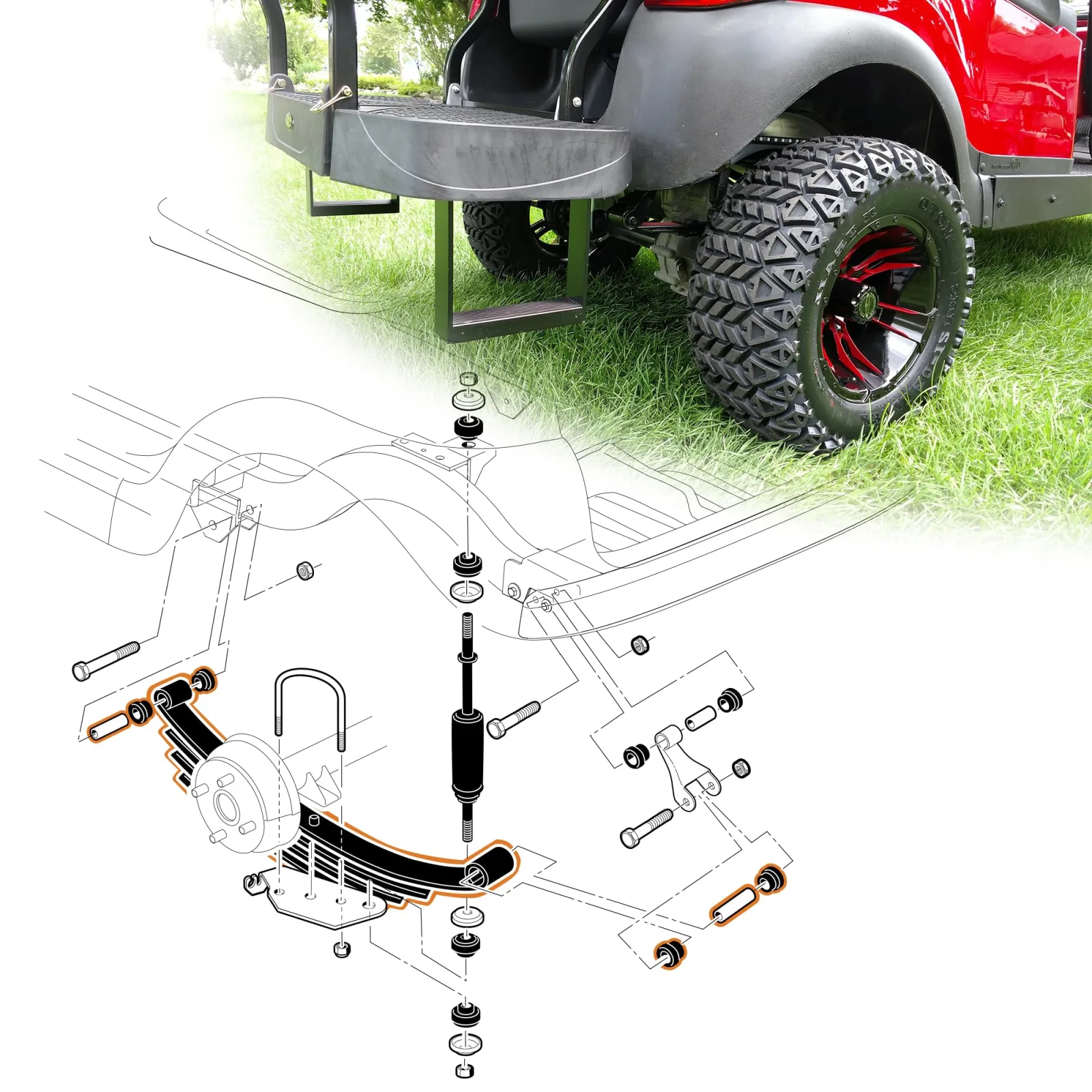 10L0L Rear Leaf Spring Kit for Club Car Precedent/Onward image 3