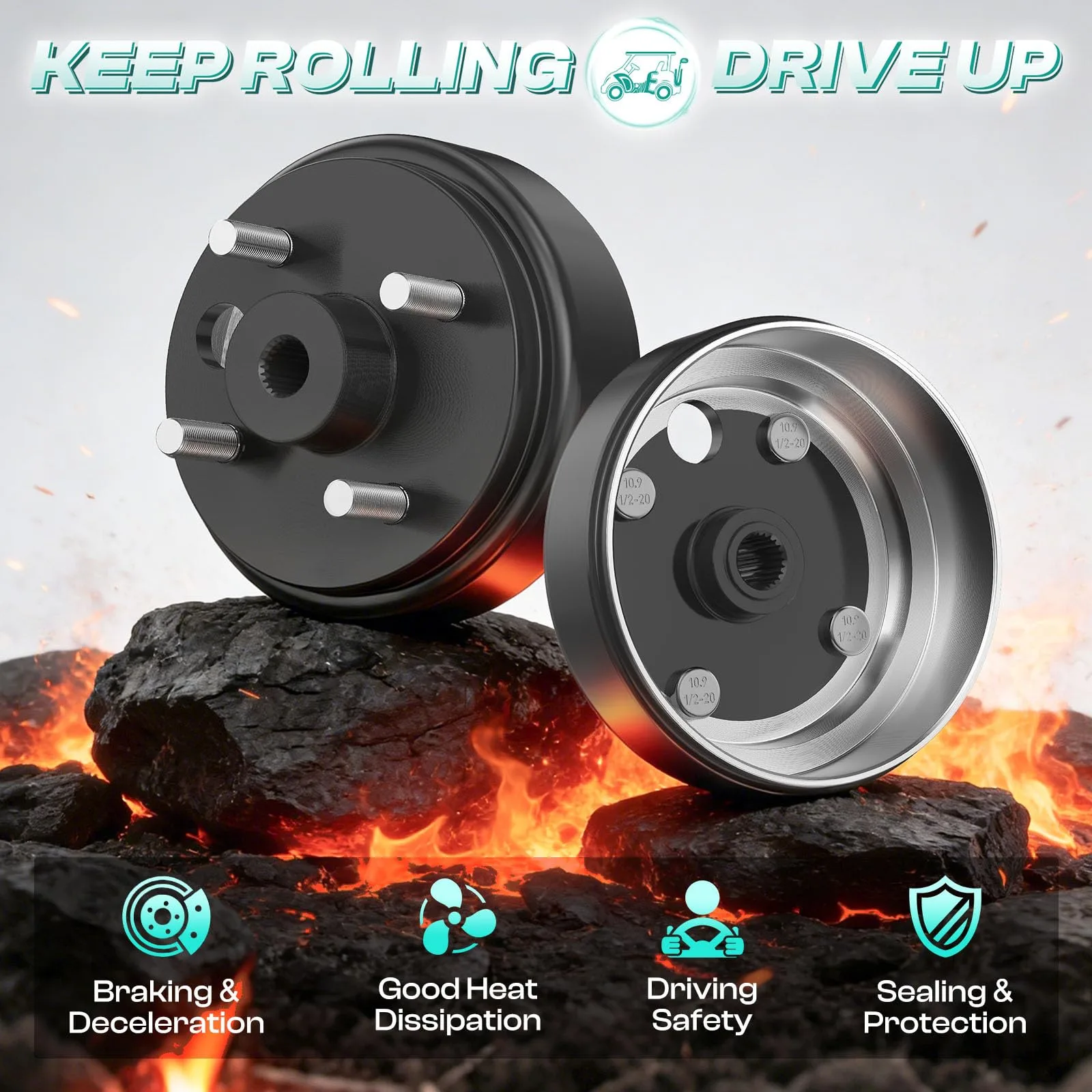 DRIVE UP Brake Drum Hub Assembly for E-Z-GO TXT image 2