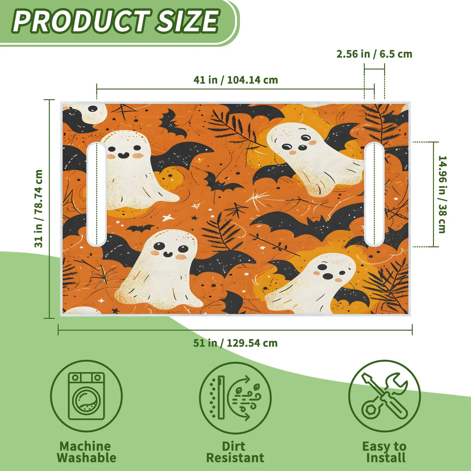 Tiveruda Halloween Ghost Golf Cart Seat Cover 51 x 31 in image 2