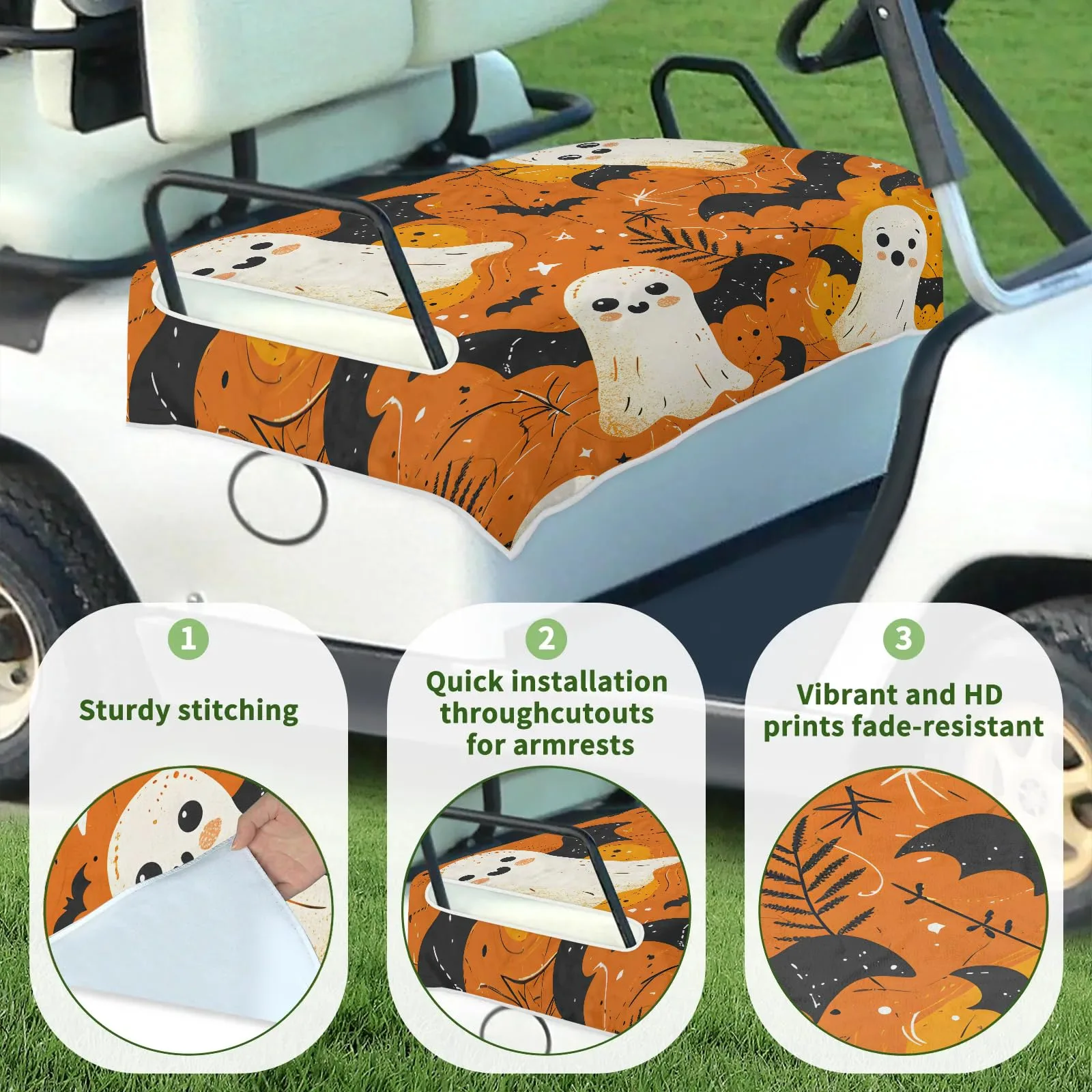 Tiveruda Halloween Ghost Golf Cart Seat Cover 51 x 31 in image 3