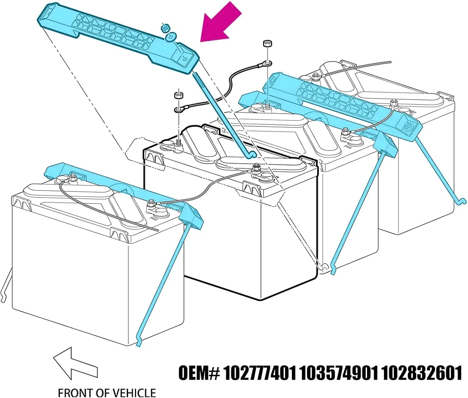 CartClan CT-0015 Battery Hold-Down Kit for Club Car DS image 4