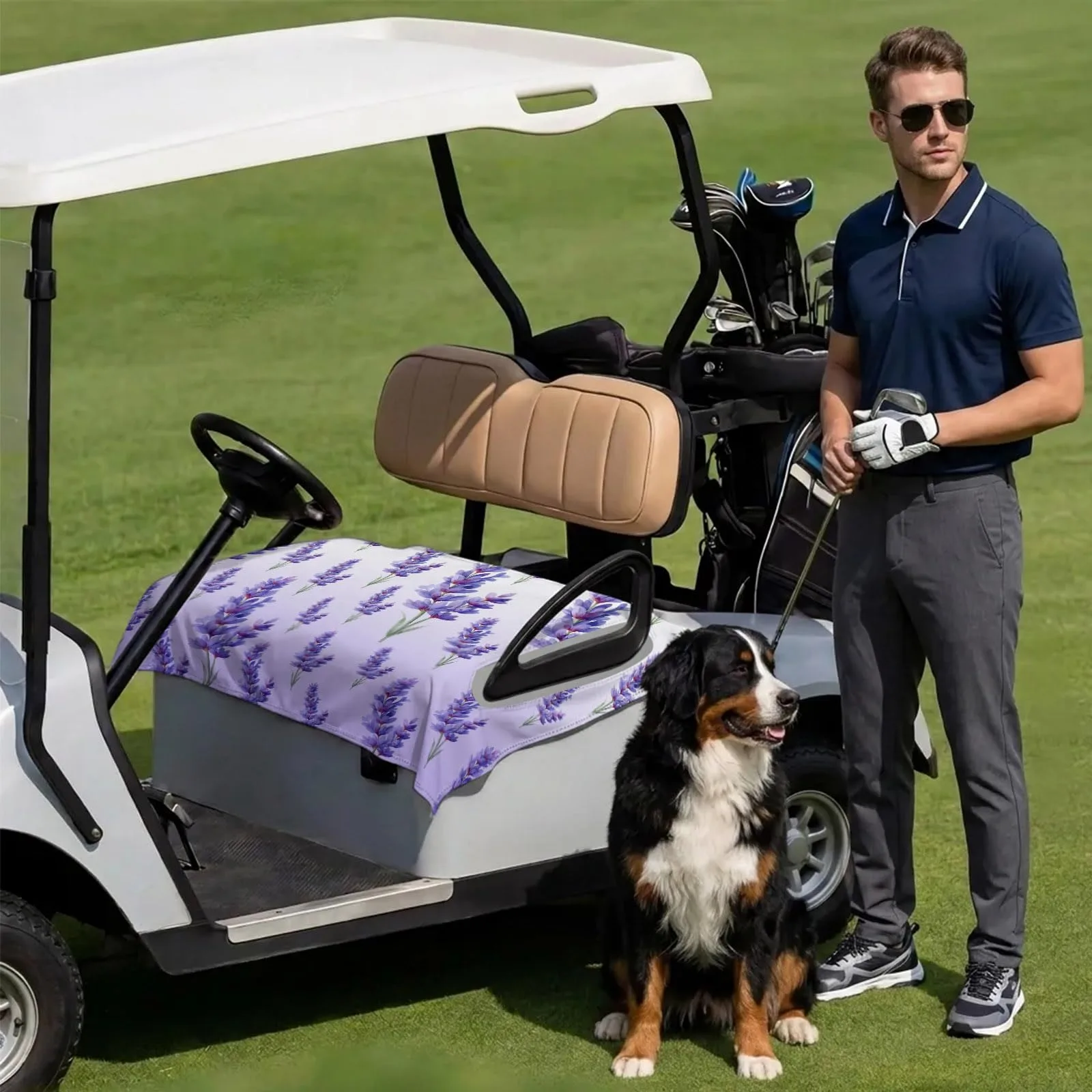 DecorLovee Purple Golf Cart Seat Cover, 51 x 31 Inch image 3