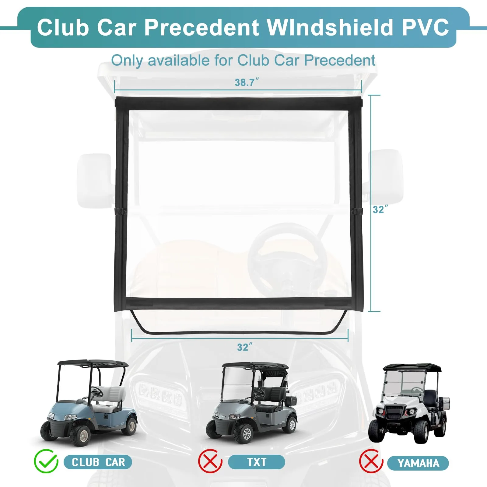 RIZINKART Foldable Windshield for Club Car Precedent image 2