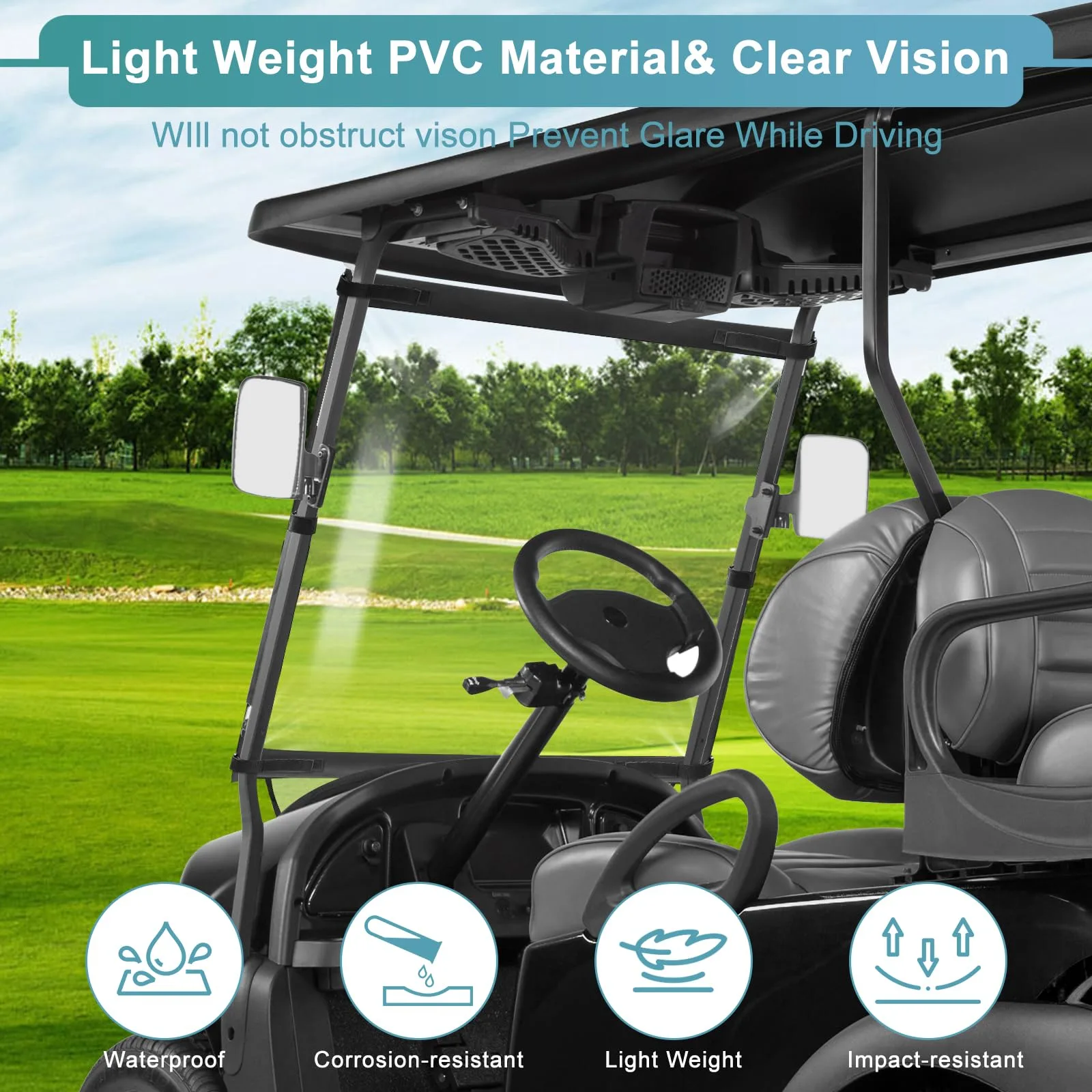RIZINKART Foldable Windshield for Club Car Precedent image 3