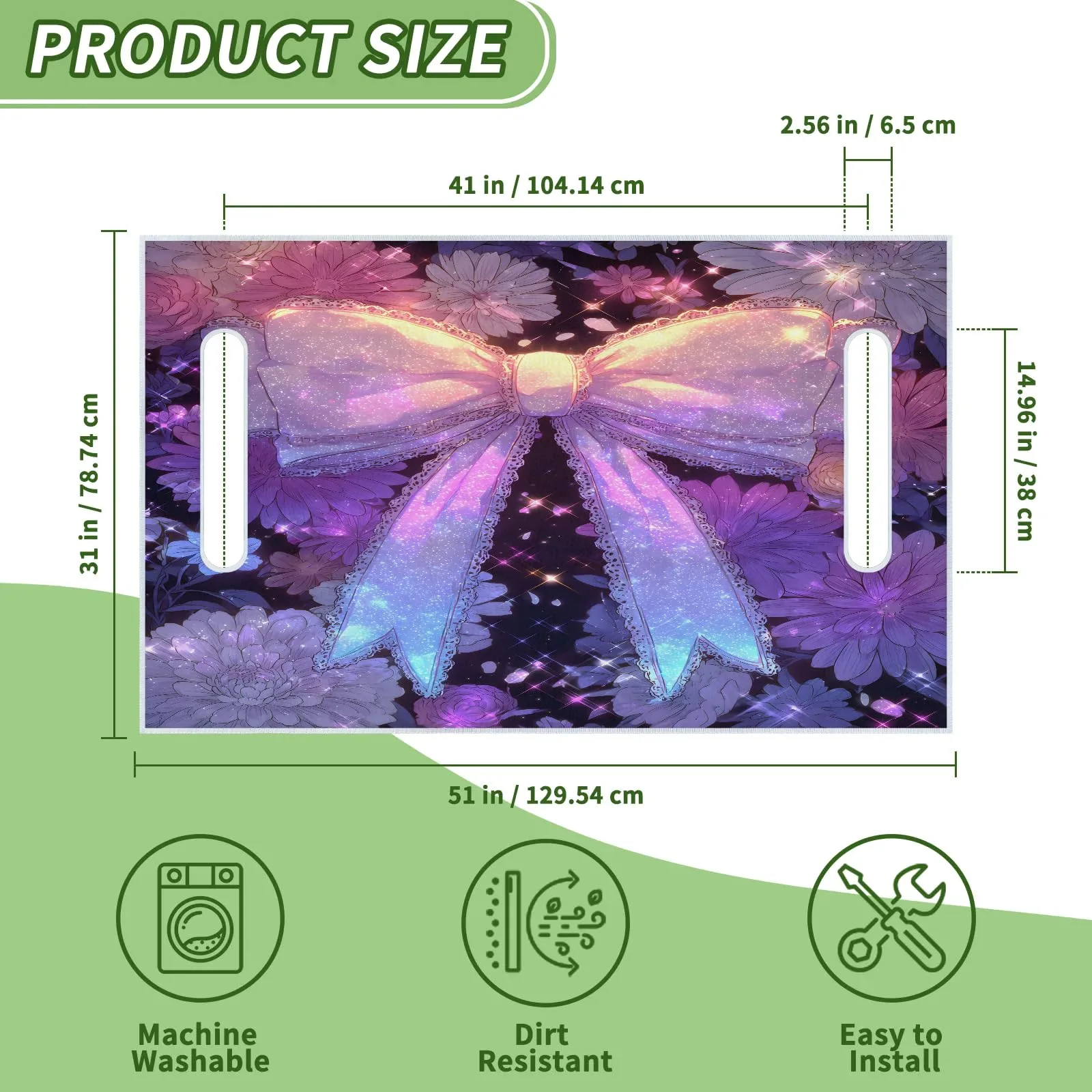 Tiveruda Purple Vivid Bow Universal Golf Cart Seat Cover 51" x 31" image 2