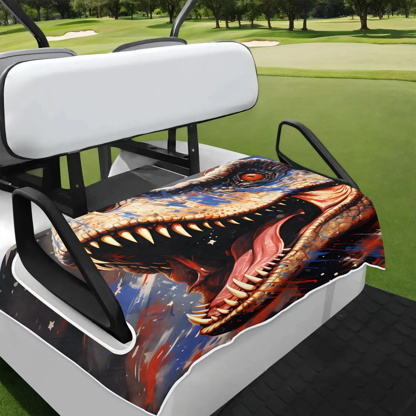 Tiveruda Dinosaur Golf Cart Seat Cover, 51 x 31 in