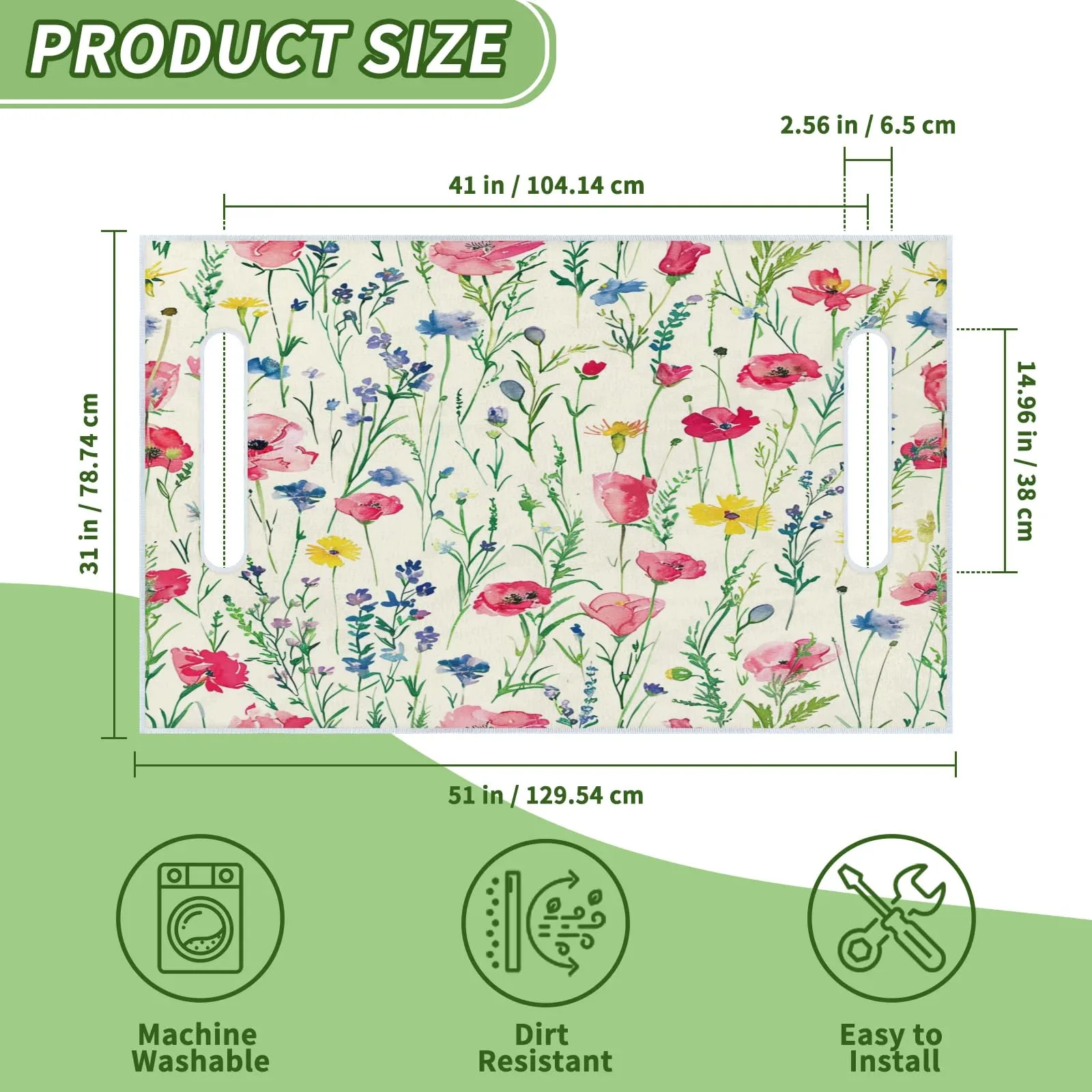 Tiveruda Wildflowers Golf Cart Seat Cover, 51 x 31 in image 2