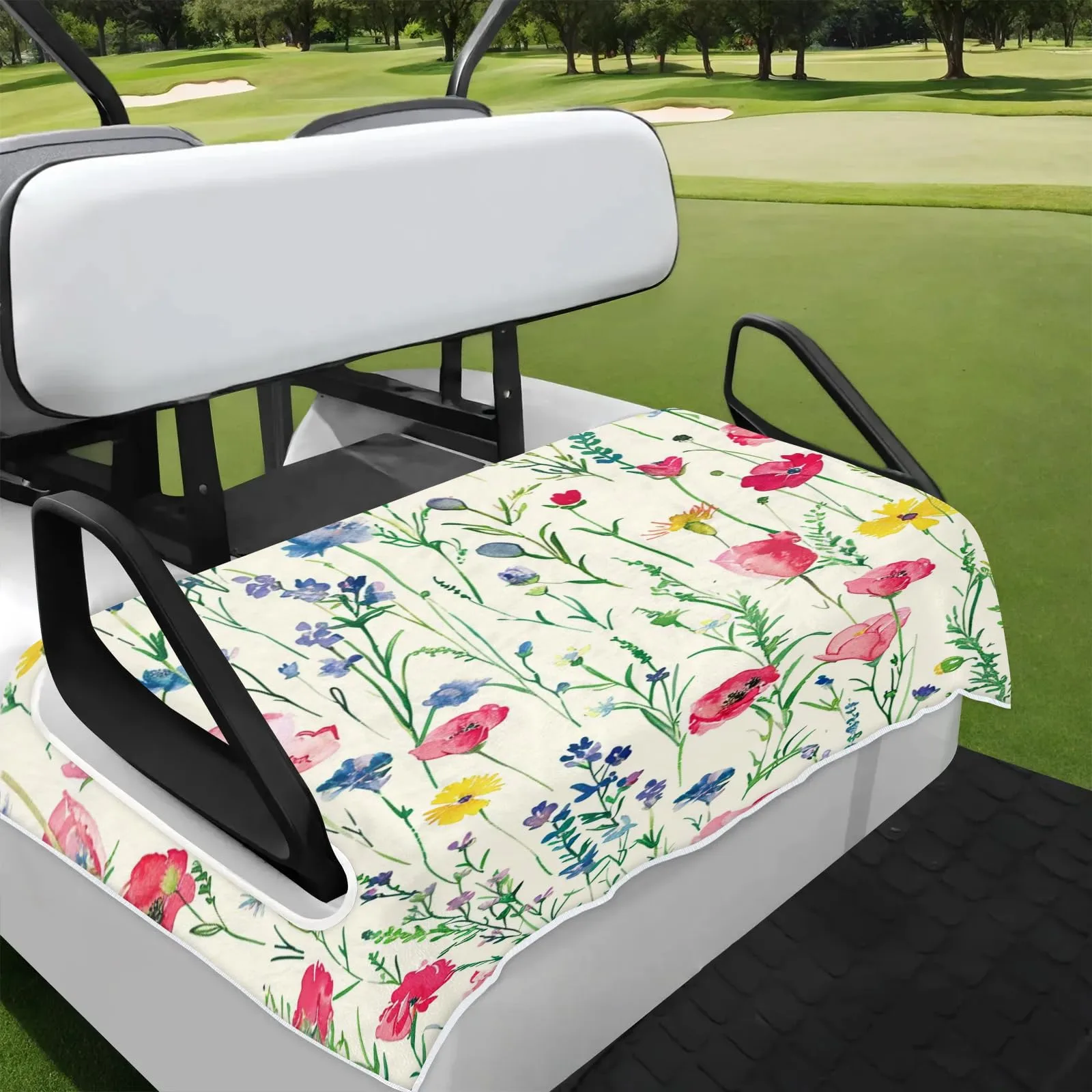 Tiveruda Wildflowers Golf Cart Seat Cover, 51 x 31 in