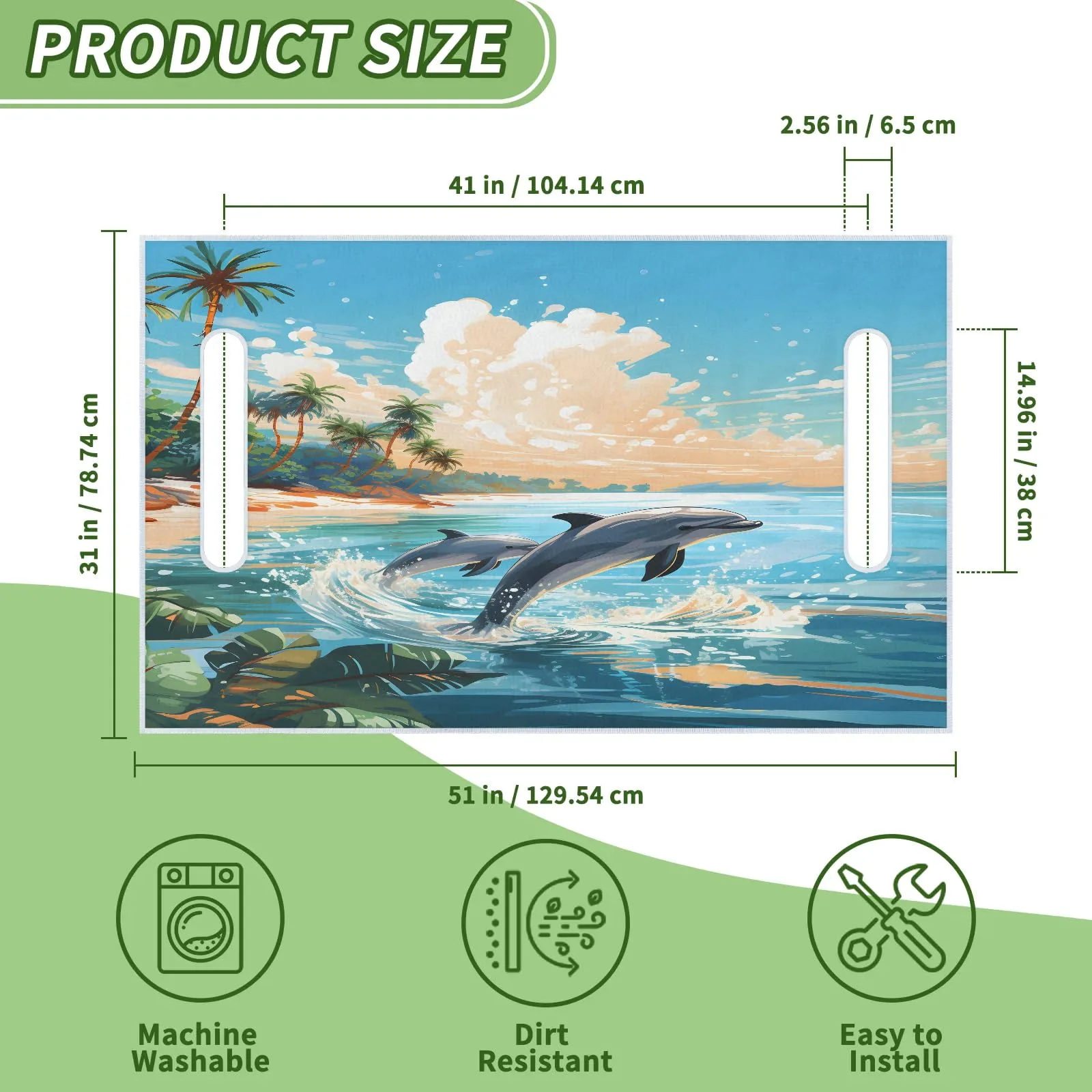 Tiveruda Dolphin Golf Cart Seat Cover, 51 x 31 in image 2