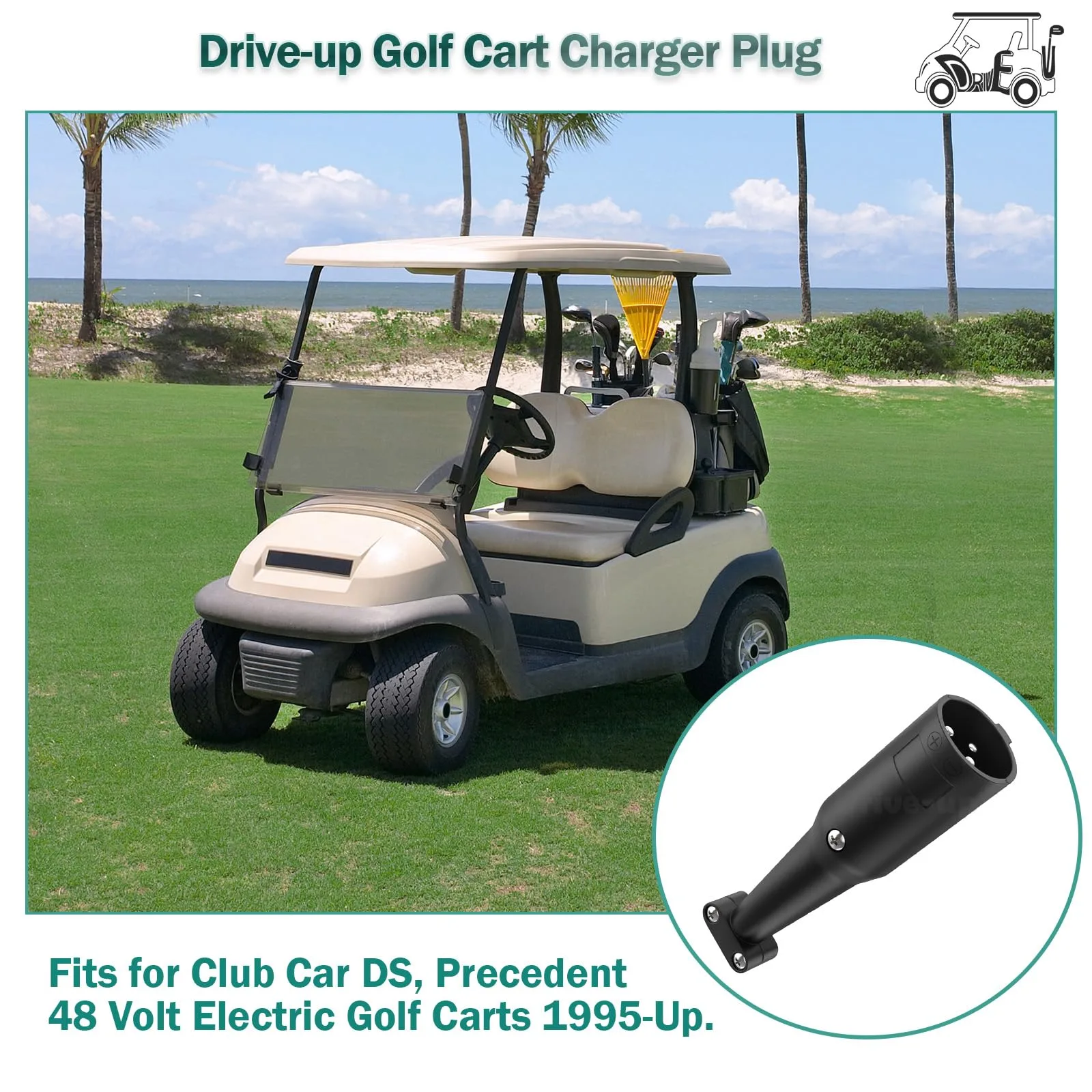 DRIVE UP 48V Charger Plug for Club Car DS Precedent image 2