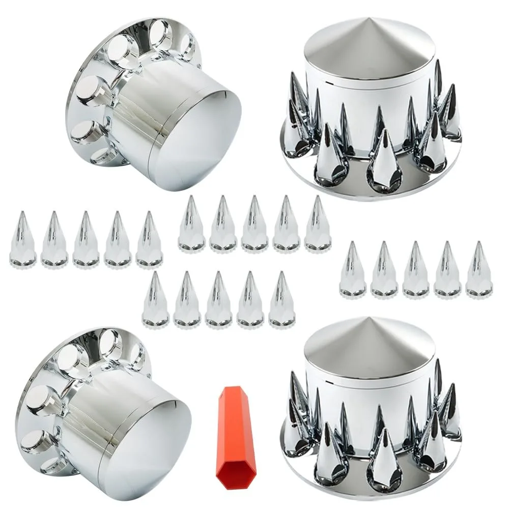 Generic Mod-G33S-3872 Chrome Spiked 33mm Nut Hub Cover (Rear)