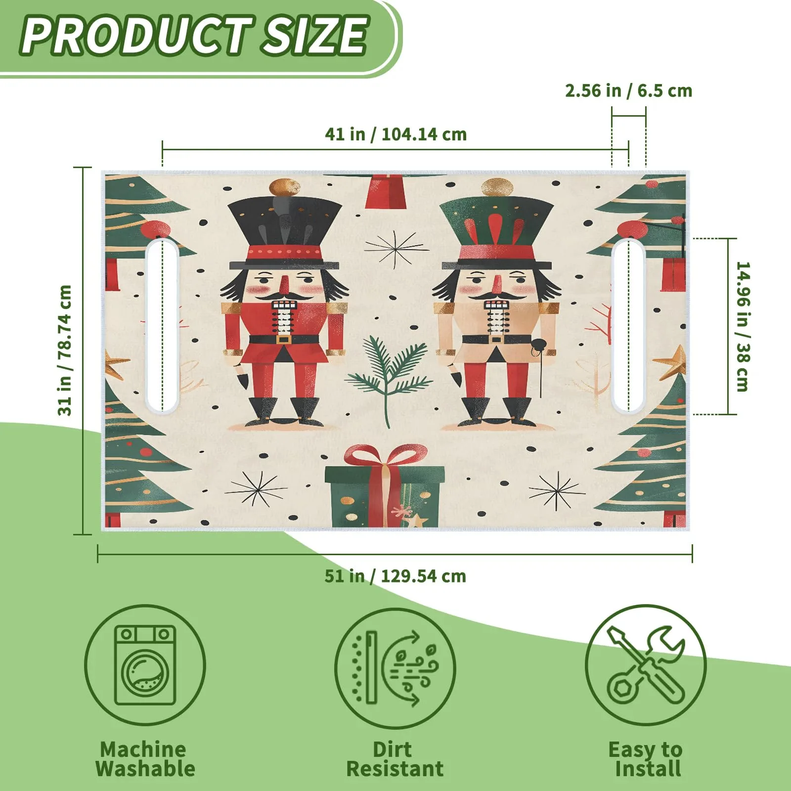 Tiveruda Christmas Nutcracker Golf Cart Seat Cover image 2