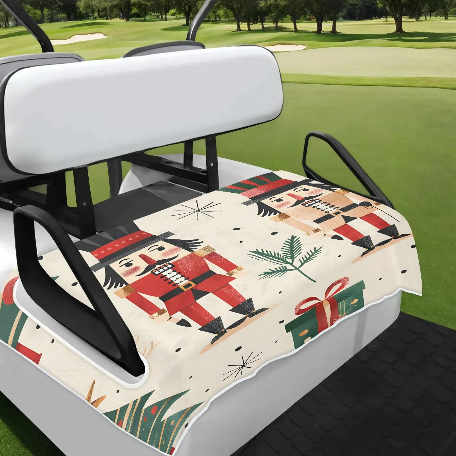 Tiveruda Christmas Nutcracker Golf Cart Seat Cover