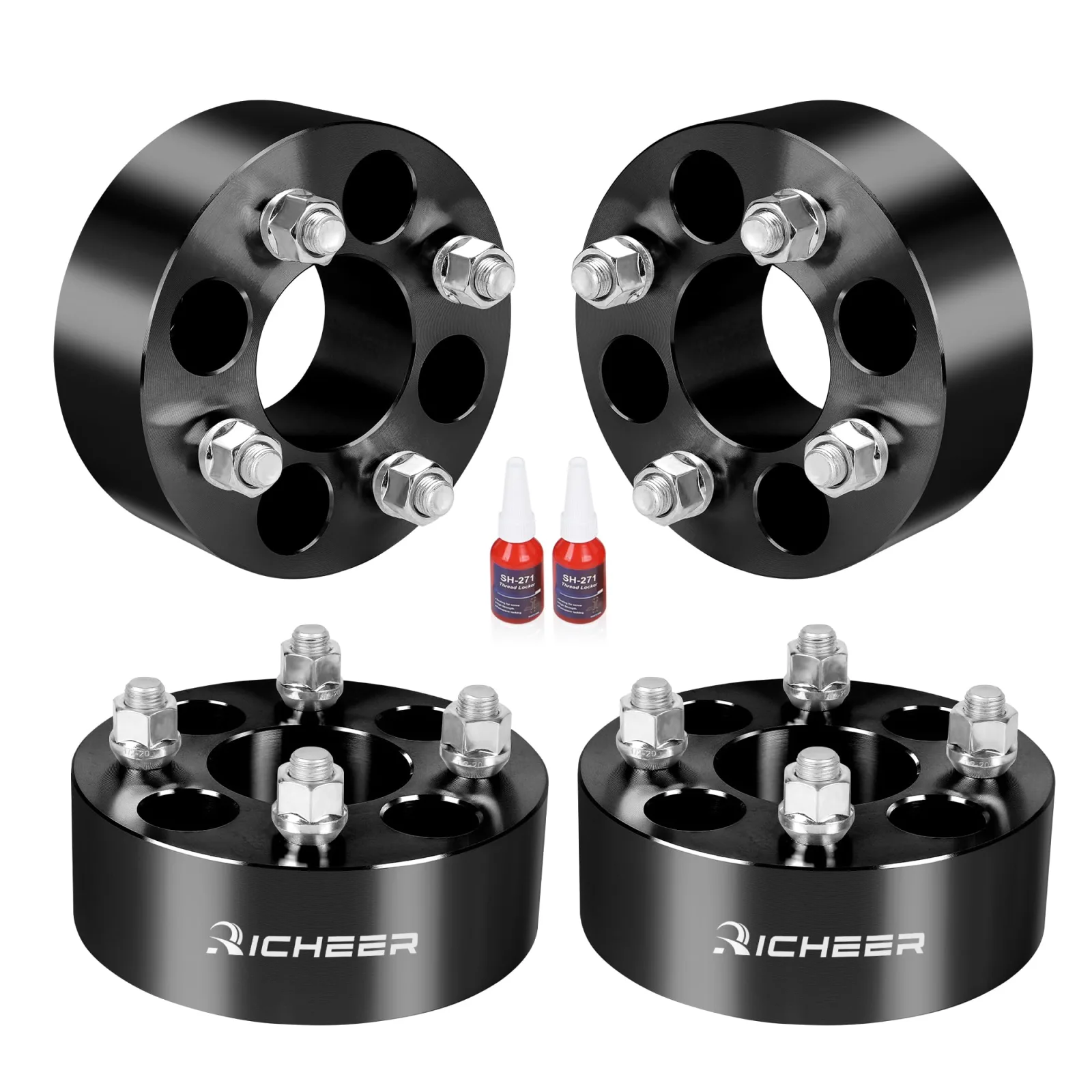 Richeer 2" 4x4 Wheel Spacers with 1/2x20 Studs, 62mm Bore (AM37130)