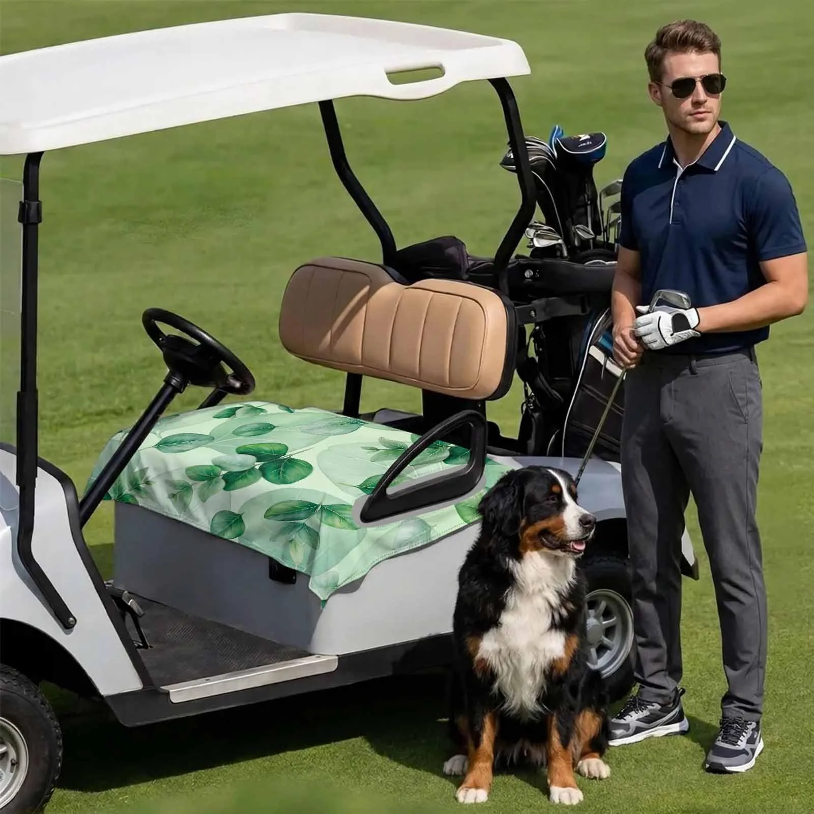 DecorLovee Sage Green Microfiber Golf Cart Seat Cover Towel 51x31 image 3