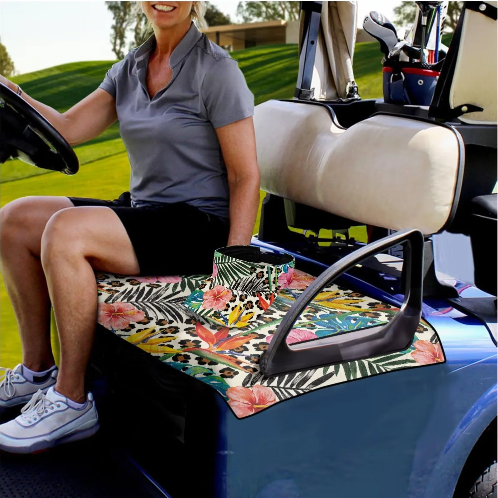 Yewattles Golf Cart Seat Cover for 2-Seat Club Car image 2