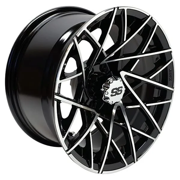 REVENGE RHOX 14x7 ET-25 Gloss Black Golf Cart Wheel image 3