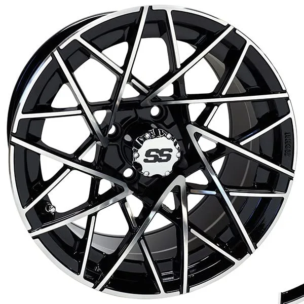 REVENGE RHOX 14x7 ET-25 Gloss Black Golf Cart Wheel