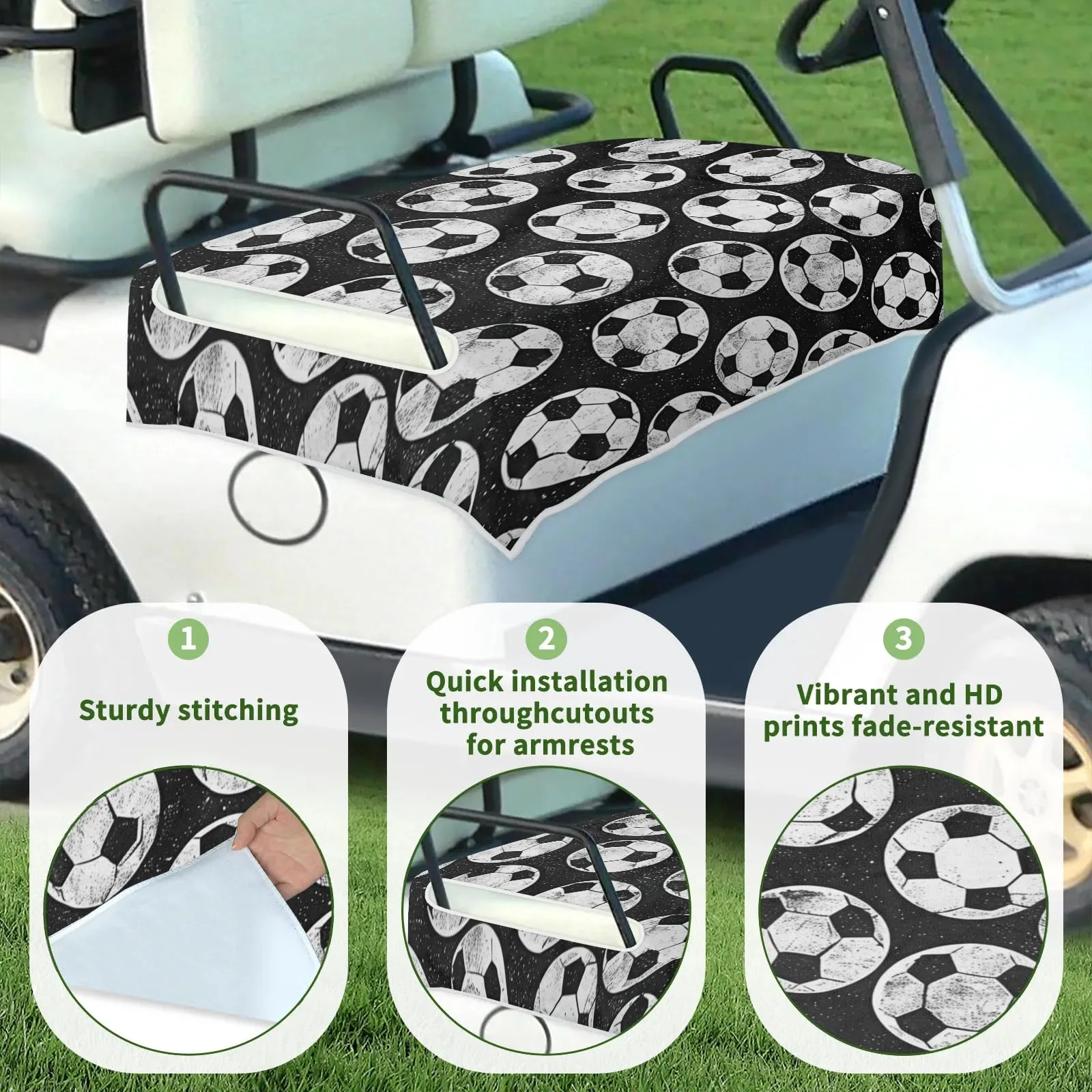 Tiveruda Golf Cart Seat Cover for Double Seats image 3