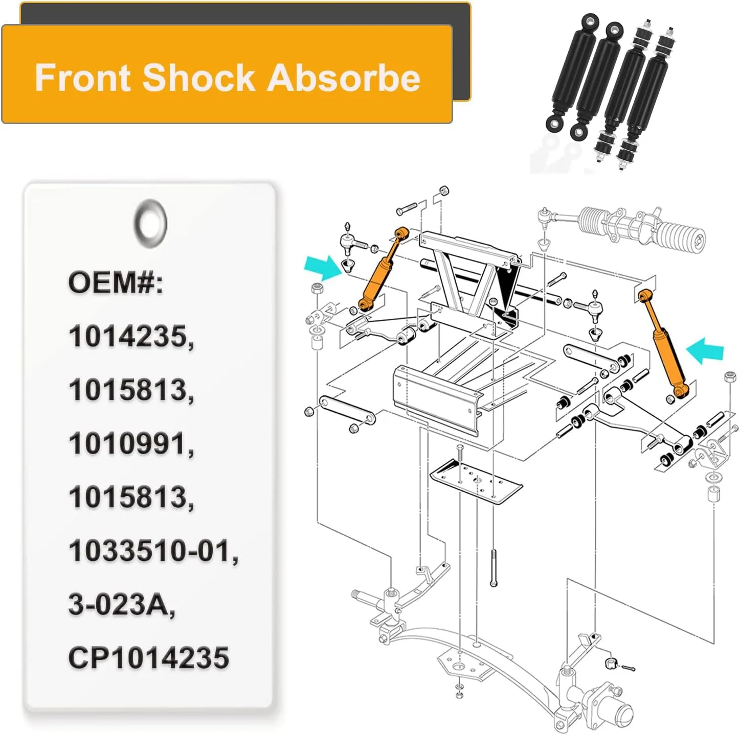 APZL Club Car DS & Precedent Front and Rear Shock Set image 4